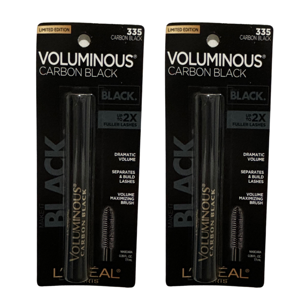 L'Oreal Paris Womens 2 x Voluminous Mascara 7.7ml - 335 Carbon Black - One Size