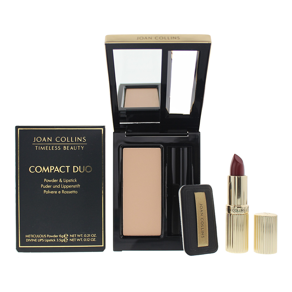 Joan Collins Womens Compact Duo Powder 6g - Helene Cream Lipstick 3.5g - One Size