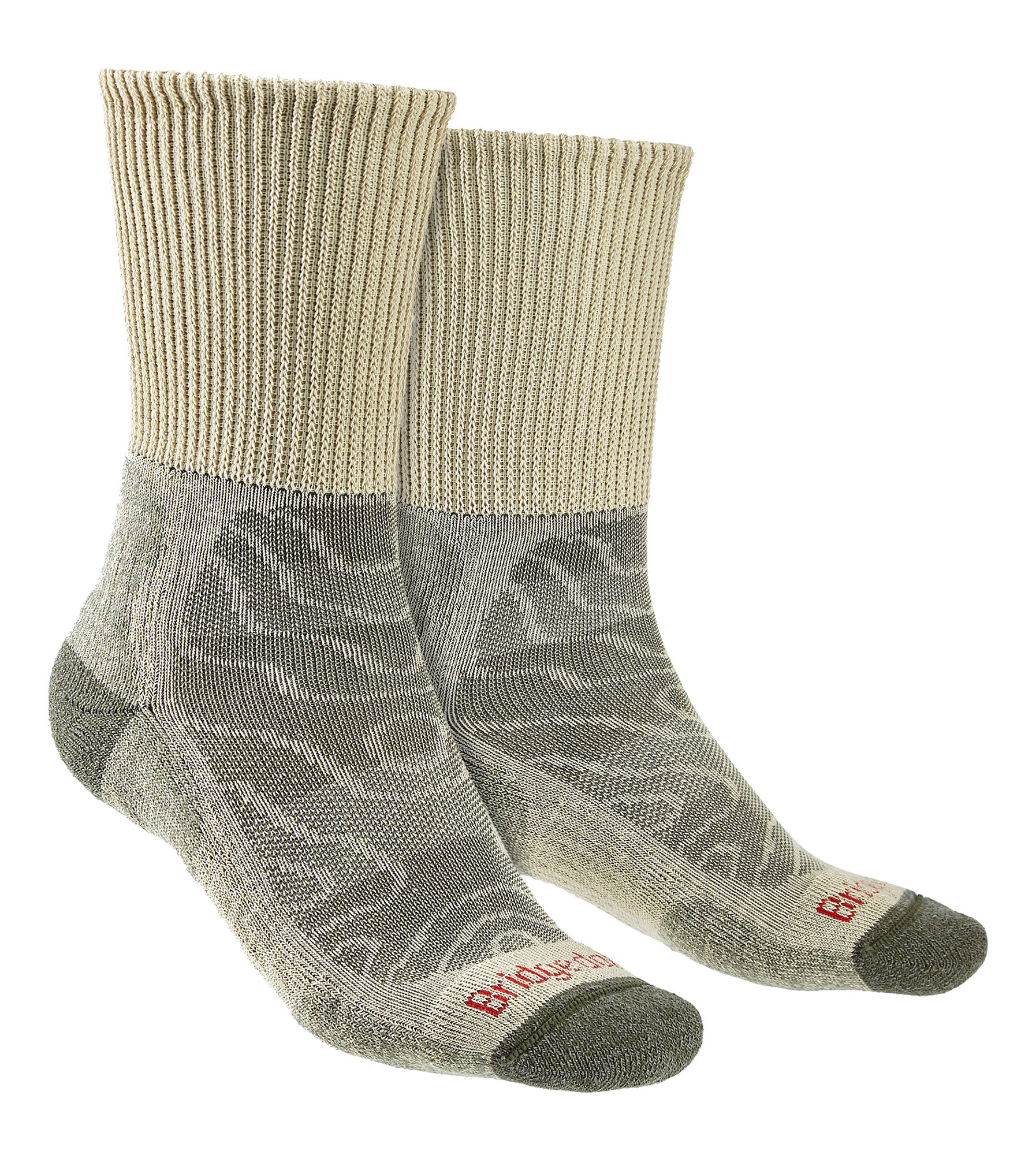 Bridgedale - Mens Hiking Lightweight Merino Wool Socks - Natural - Beige - Size UK 6-8