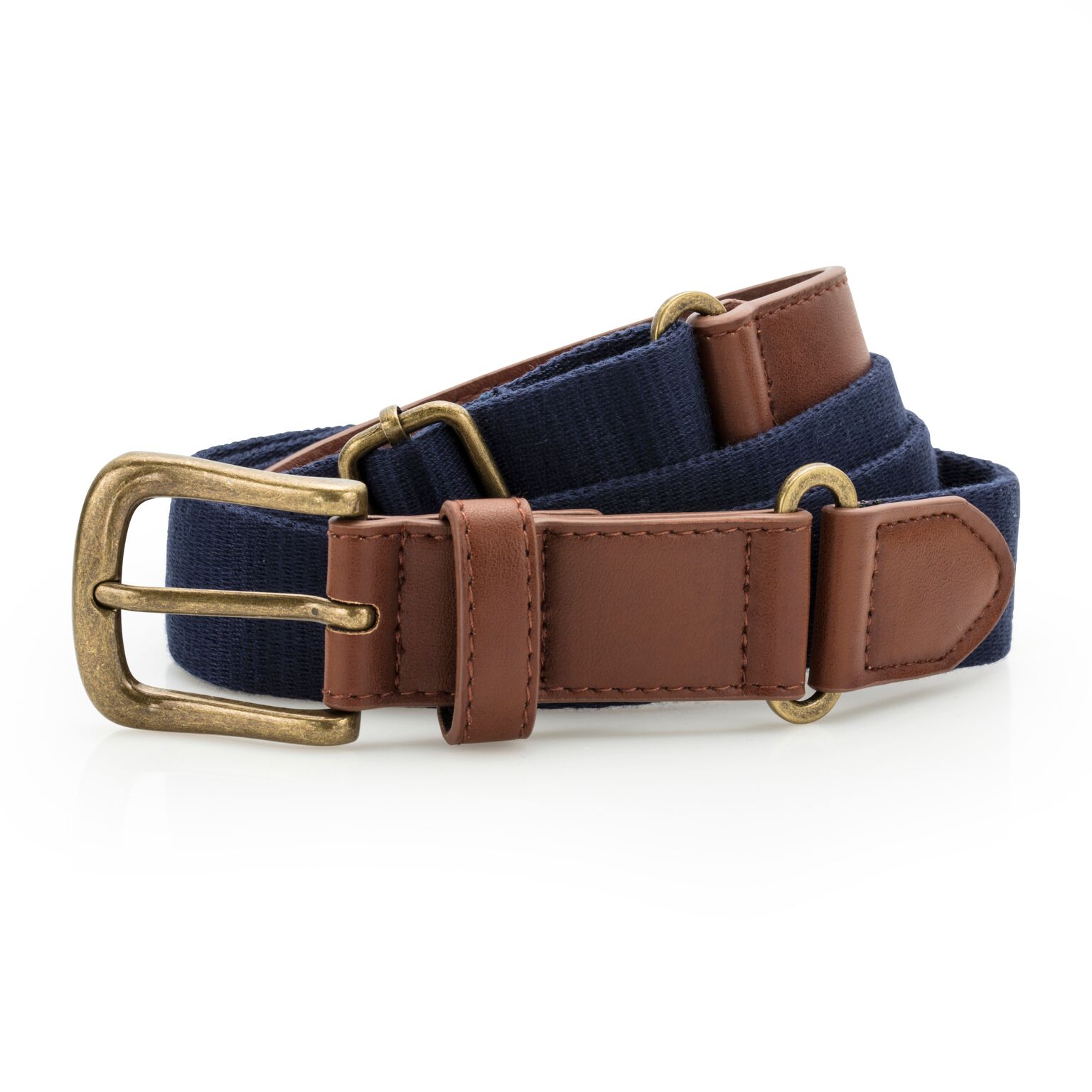 Asquith & Fox Mens Faux Leather And Canvas Belt (Navy) - One Size