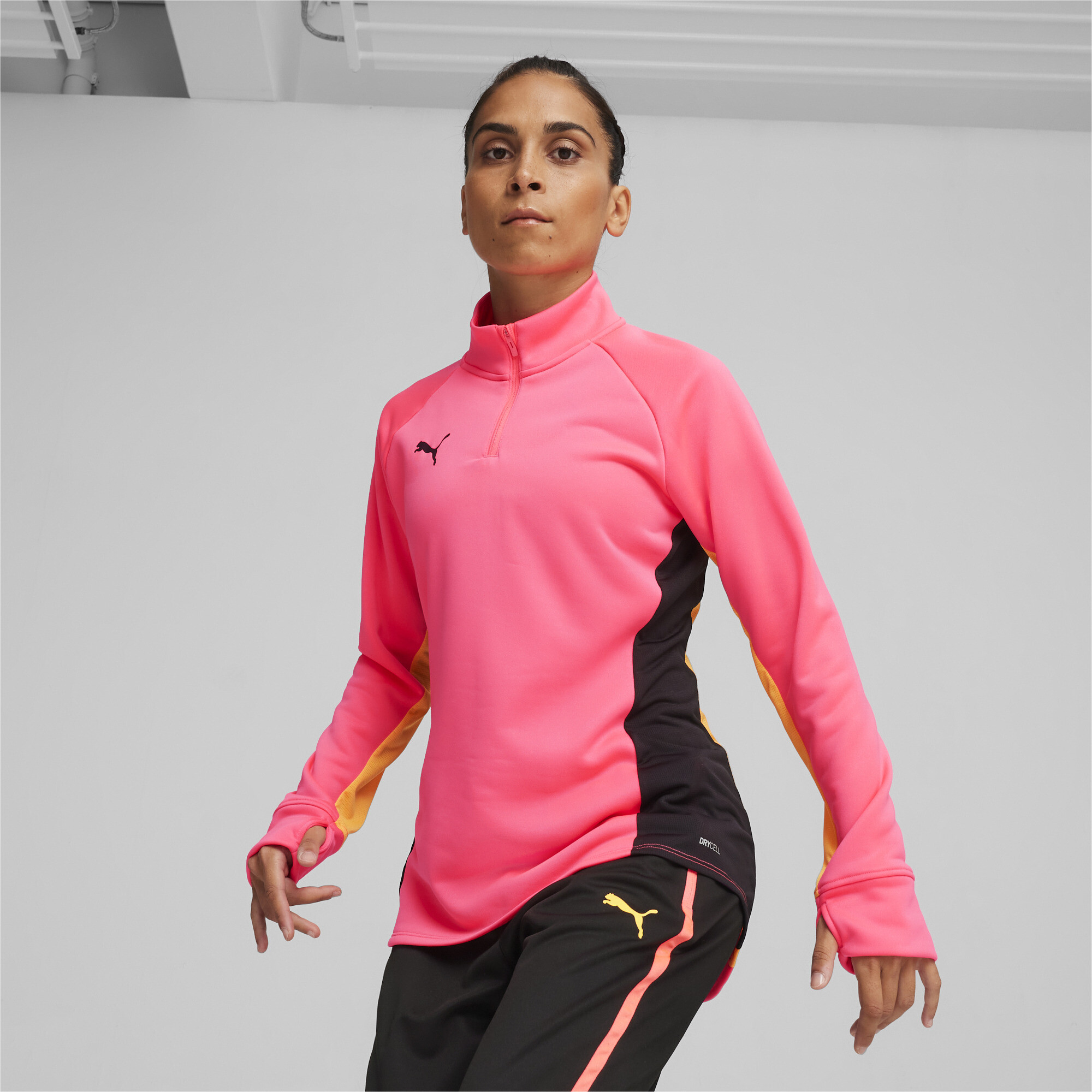 Puma Womens individualBLAZE Quarter-Zip Football Top - Pink - Size X-Small