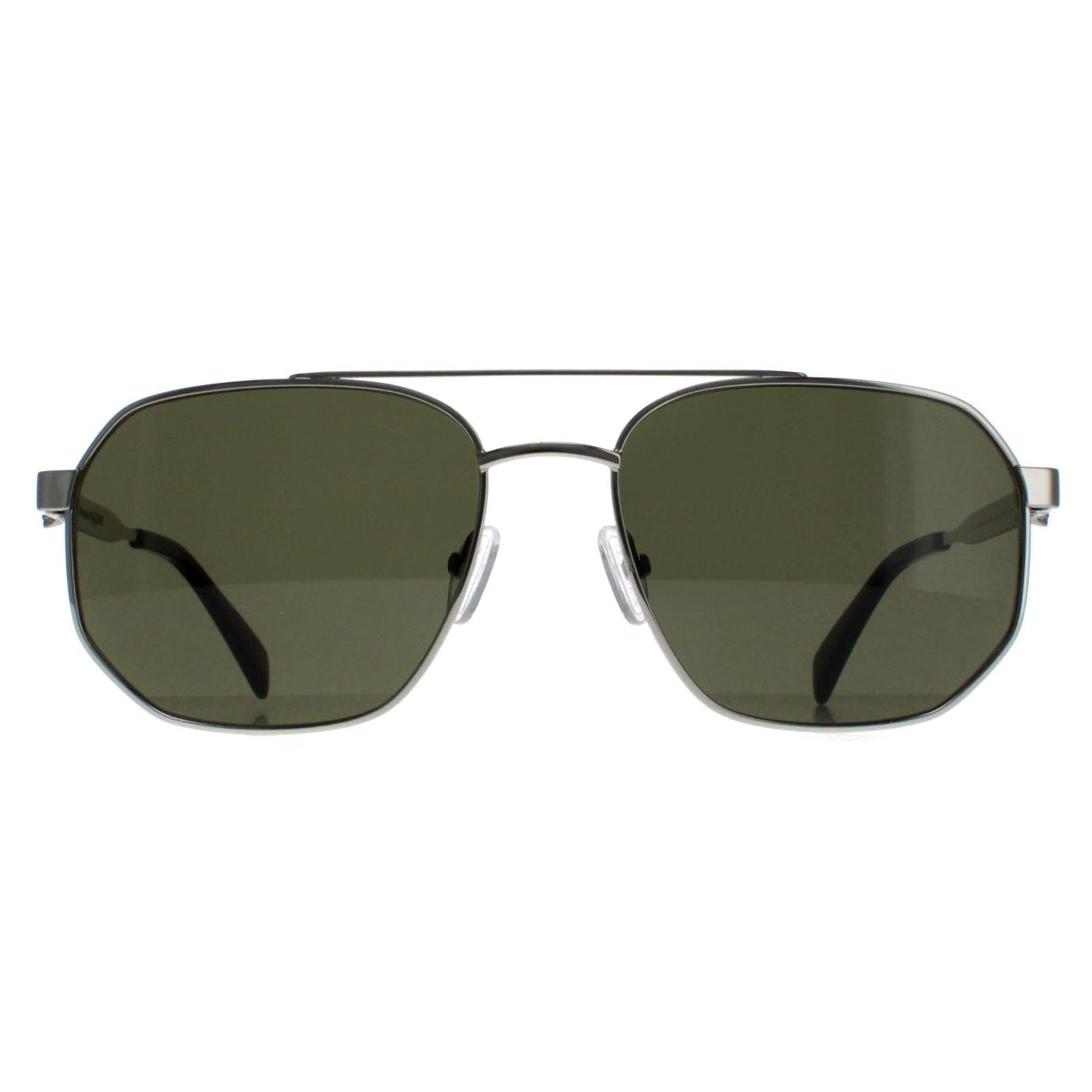 Alexander McQueen Aviator Unisex Silver Green AM0458S Metal - One Size