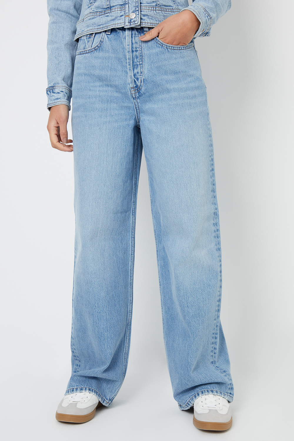 Threadbare Womens Light Blue Baggy Wide Leg Jeans - Size 10 UK