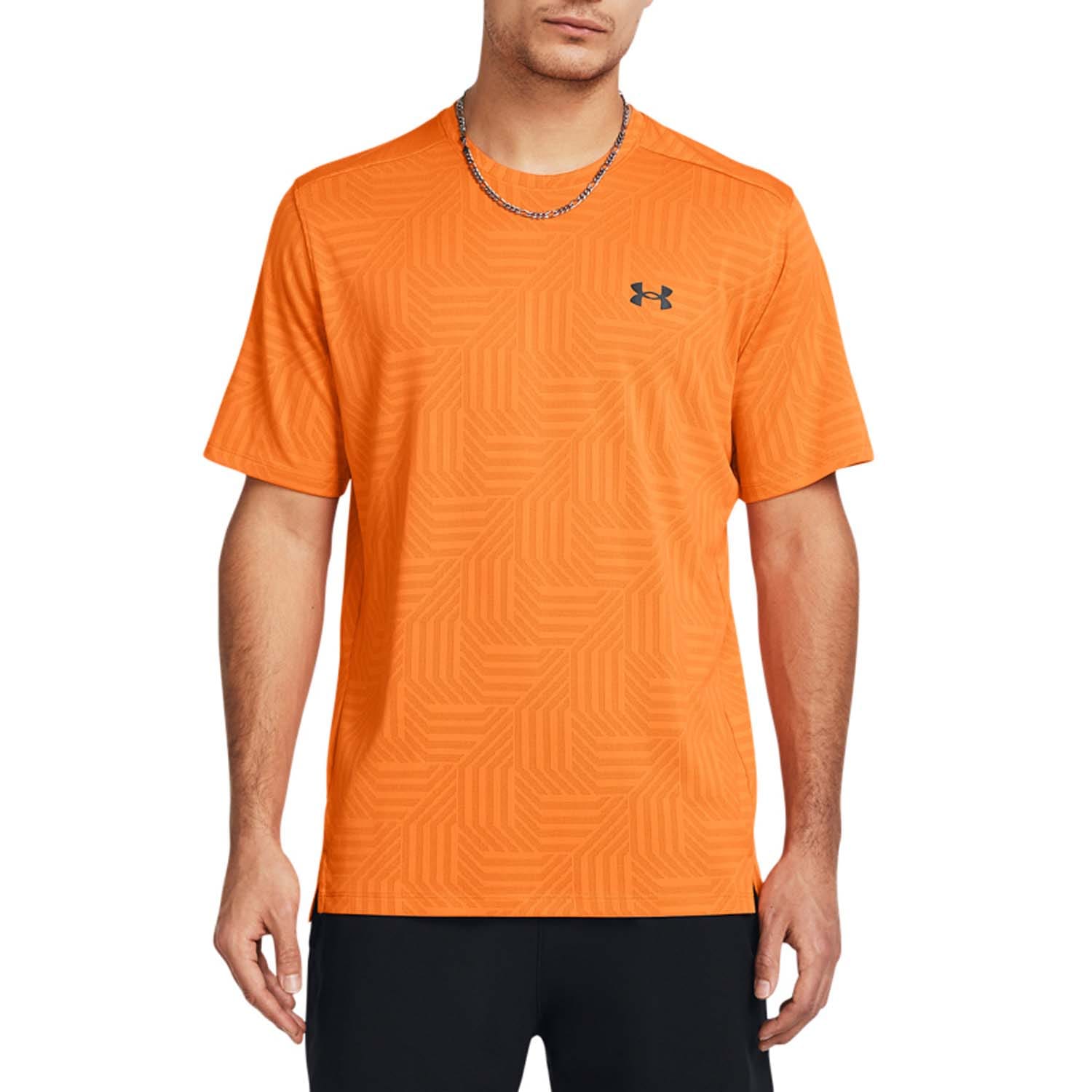 Under Armour Mens Tech Vent Geotessa Short Sleeve T-Shirt in Orange material_polyester - Size 2XL