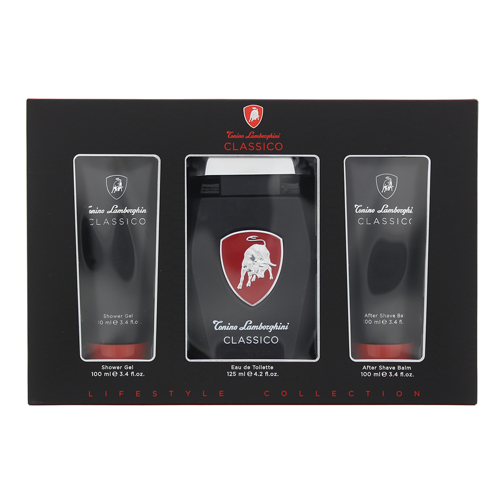 Tonino Lamborghini Mens Classico 3 Piece Gift Set: Eau de Toilette 125ml - Shower Gel 100ml - Aftershave Balm - NA - One Size