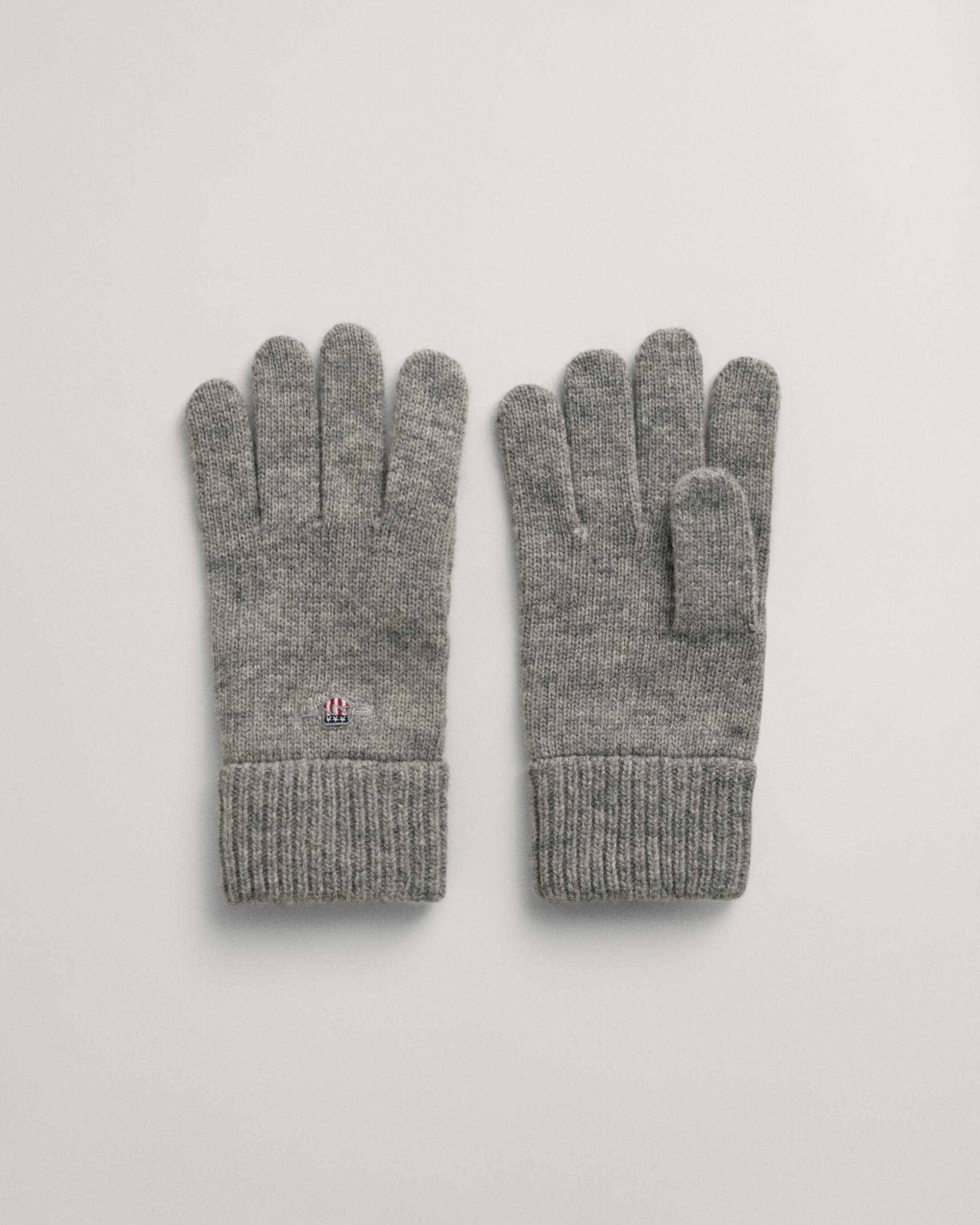 Gant Mens Shield Wool Gloves - Melange - One Size