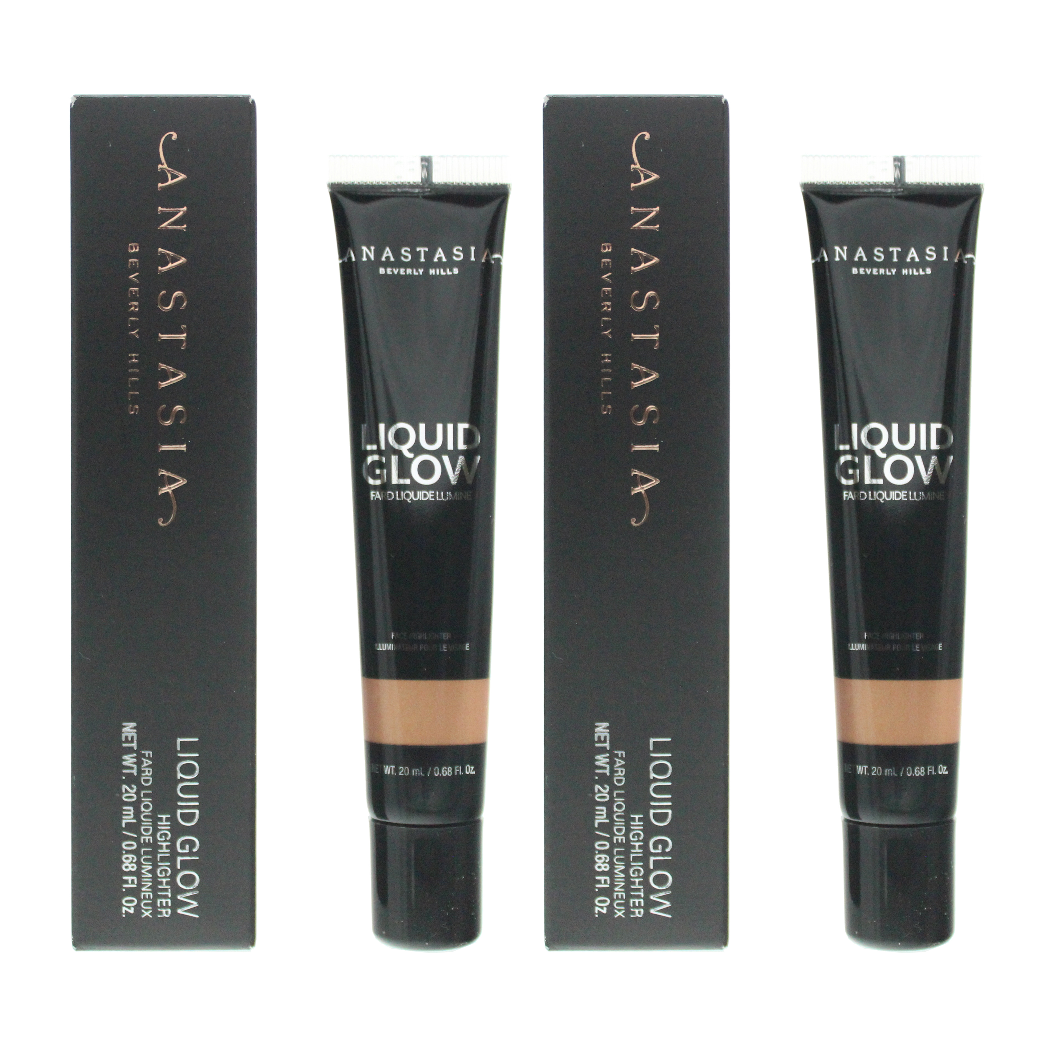 Anastasia Beverly Hills Womens Liquid Glow Face Highlighter 20ml - Bronzed x 2 - NA - One Size