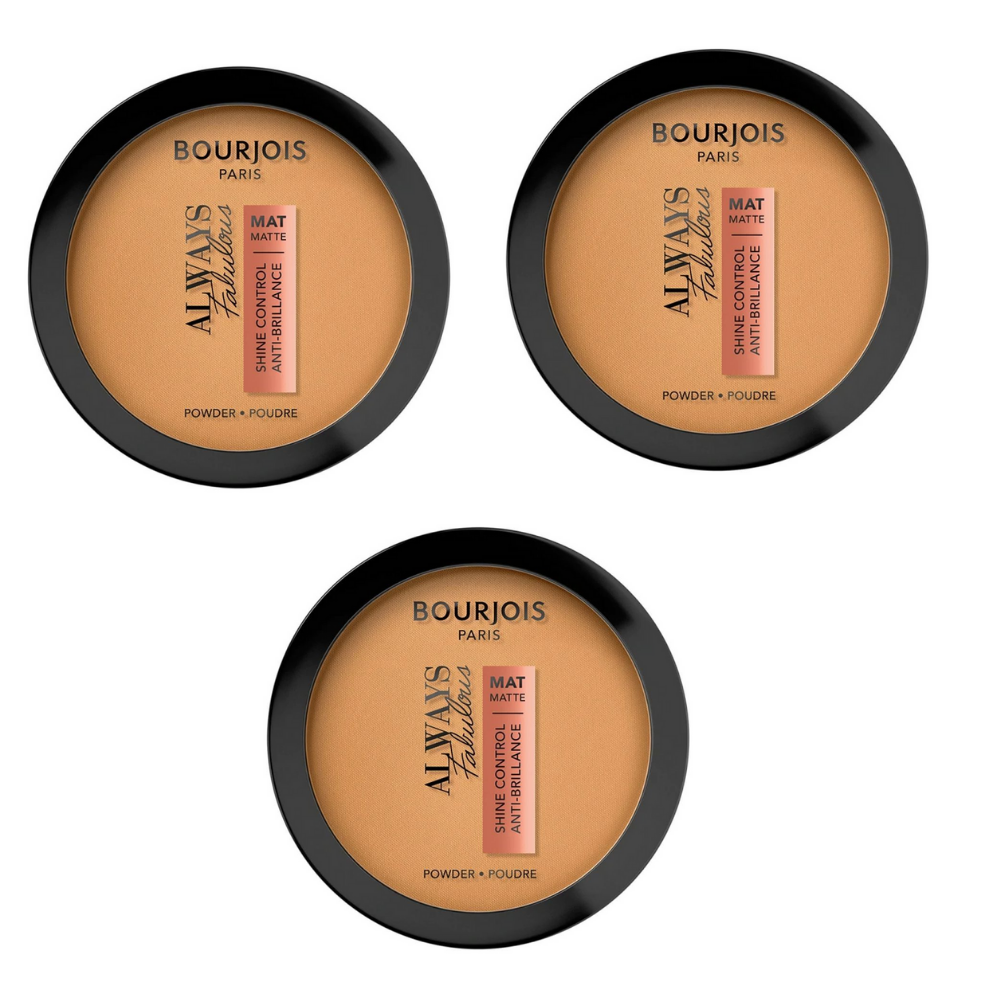 Bourjois Paris Womens 3 x Always Fabulous Shine Control Matte Powder 10g - 215 Golden Vanilla - NA - One Size