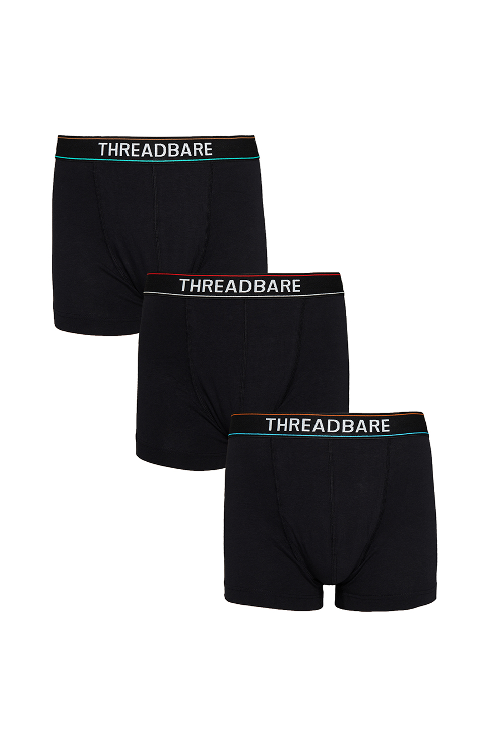 Threadbare Mens Black 3 Pack 'Chicane' Hipster Boxers - Size X-Large