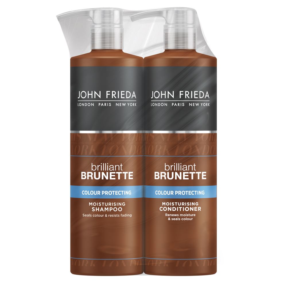 John Frieda Unisex Brilliant Brunette Colour Protecting Shampoo & Conditioner 500ml Duo Pack by - NA - One Size