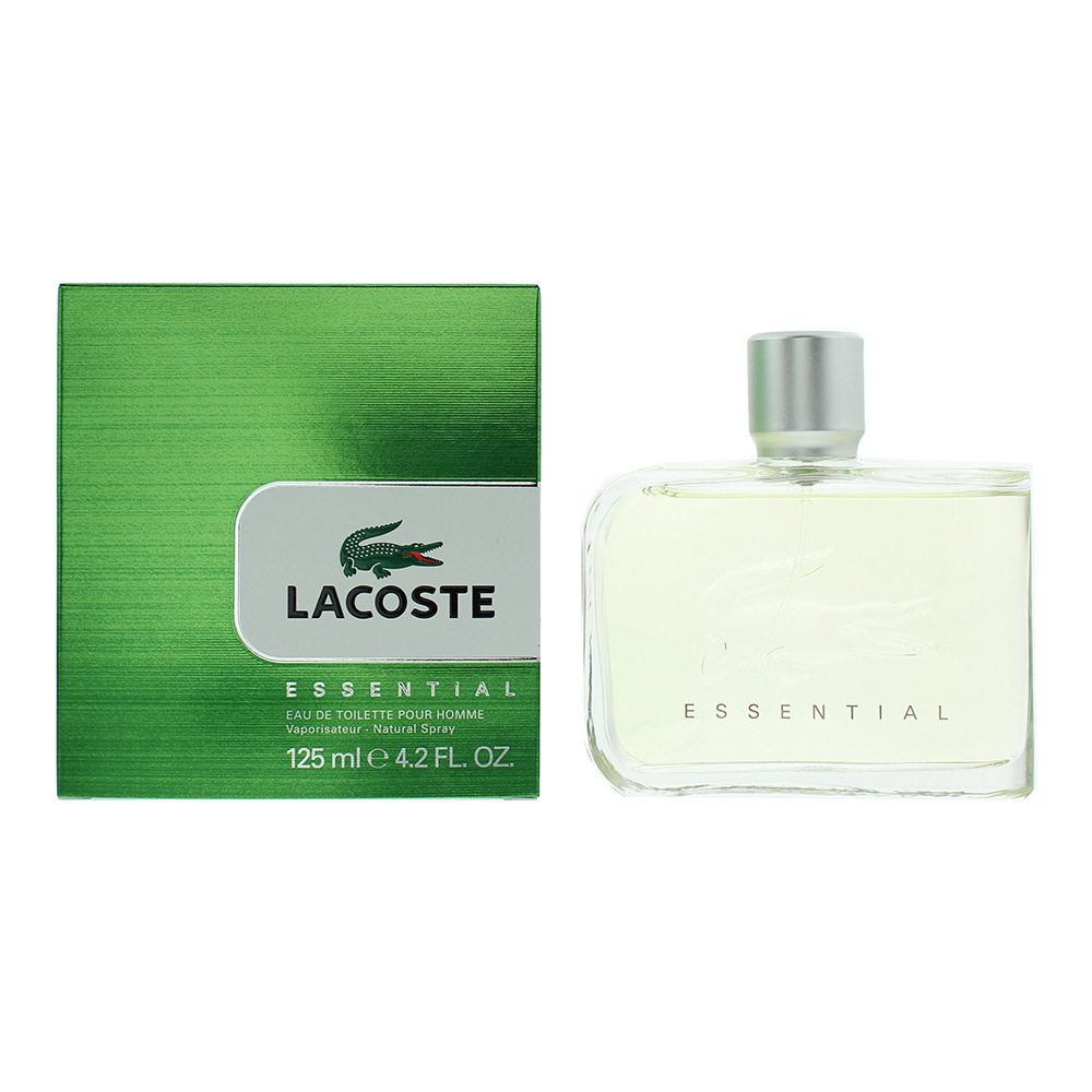 Lacoste Mens Essential Eau de Toilette 125ml Spray for Him - Black - One Size