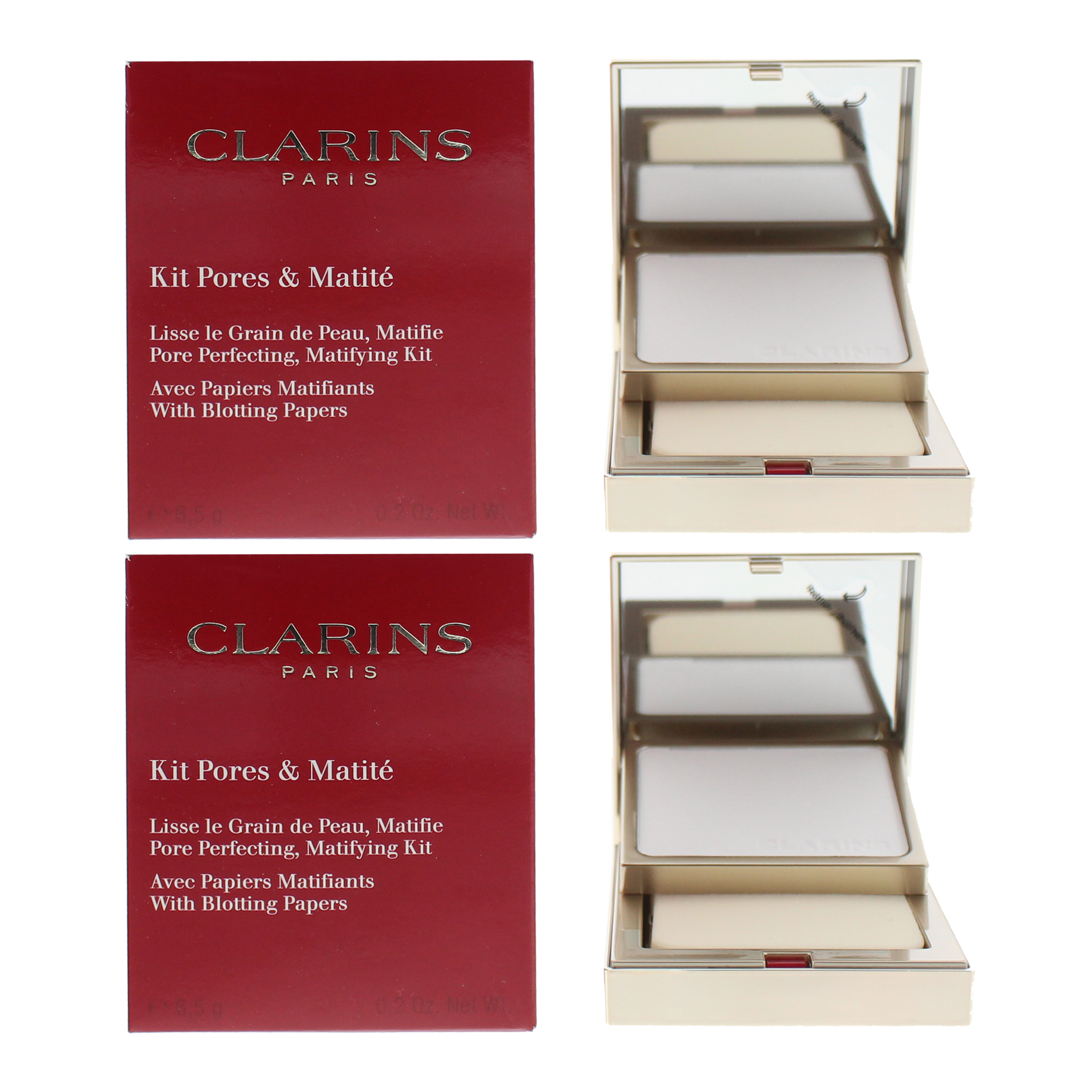 Clarins Womens Kit Pores & Matite Pore Perfecting Matifying Kit With Blotting Papers x2 - NA - One Size