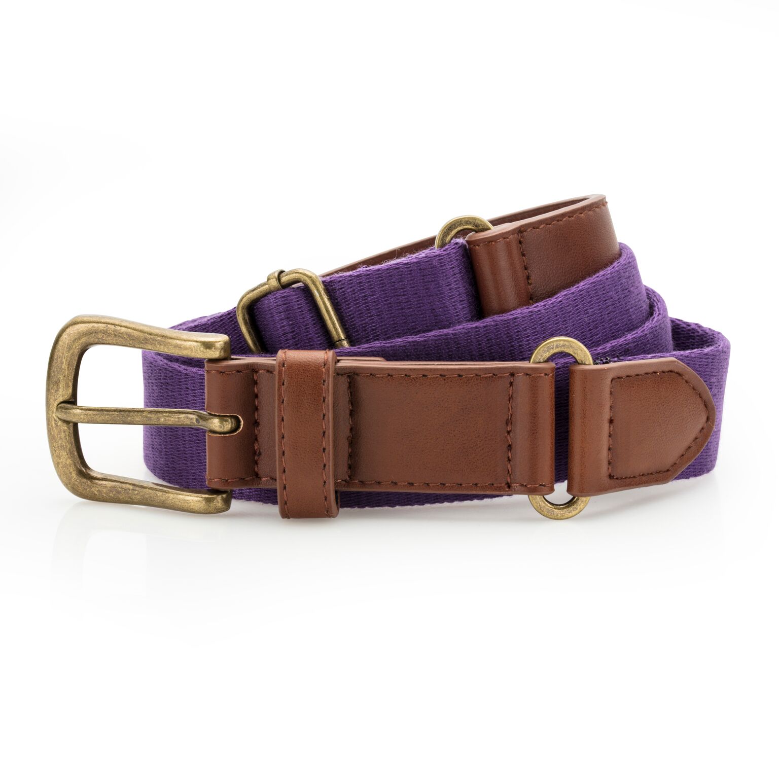 Asquith & Fox Mens Faux Leather And Canvas Belt (Purple) - One Size