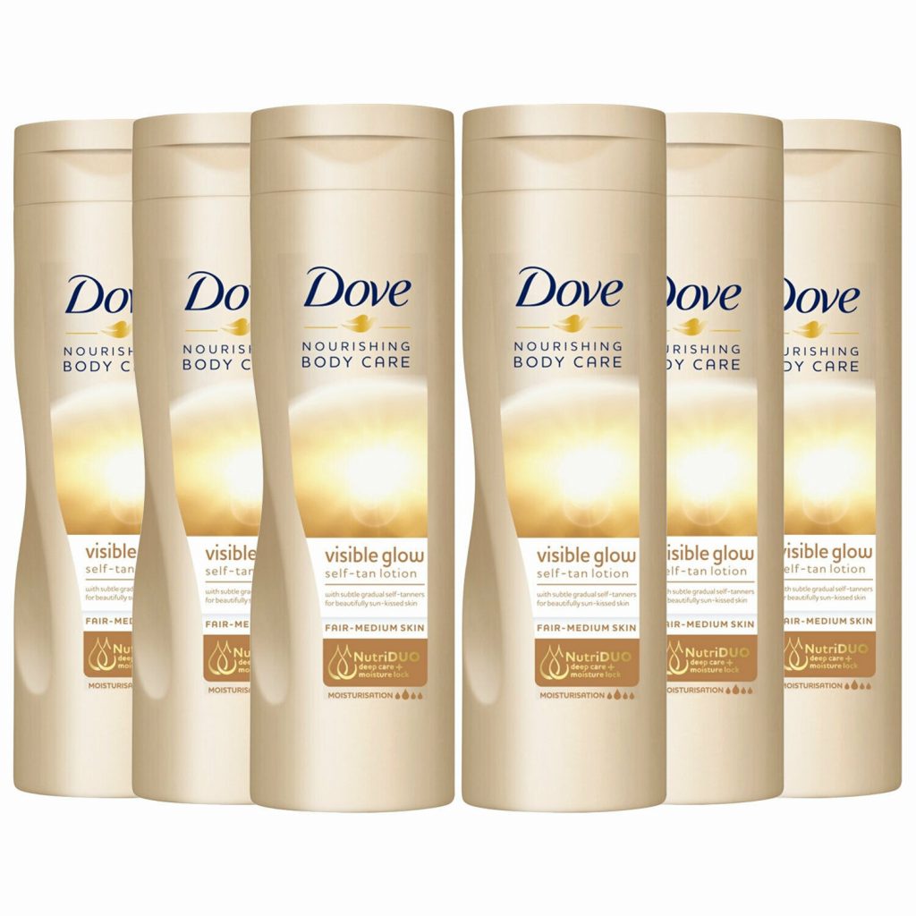 Dove Unisex Visible Glow Self Tan Lotion Fair To Medium 6 x 400ml - One Size