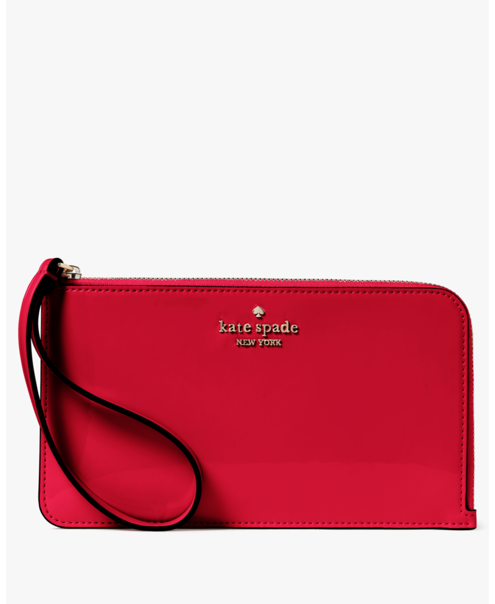 Kate Spade Womens Lucy Patent Medium L-Zip Wristlet - Red - One Size