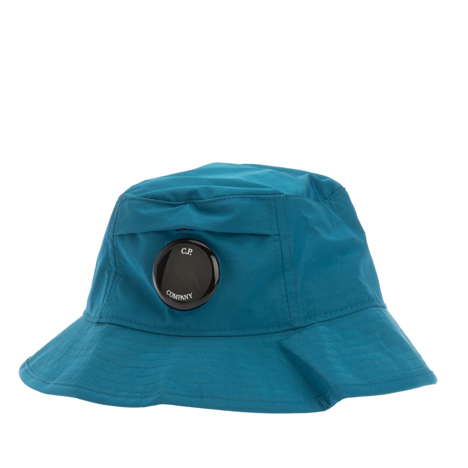 C.P. Company Mens Accessories Chrome-R Lens Bucket Hat in Teal - Turquoise - Size X-Large