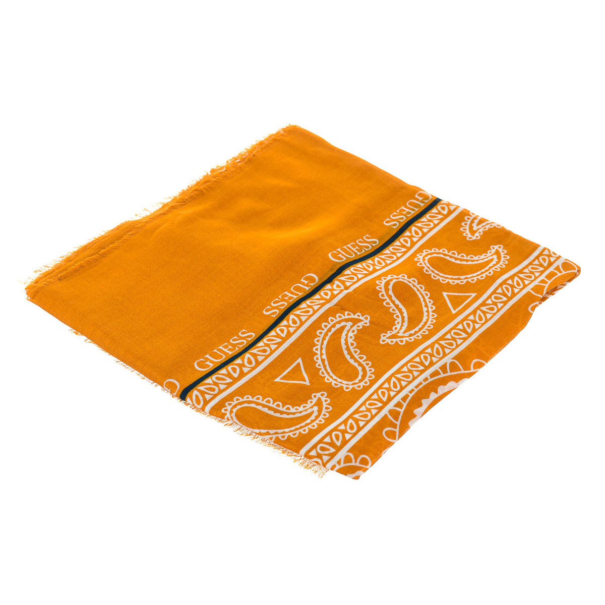 Guess Mens Printed scarf with frayed contours AM8764MOD03 man - Orange Rayon - One Size