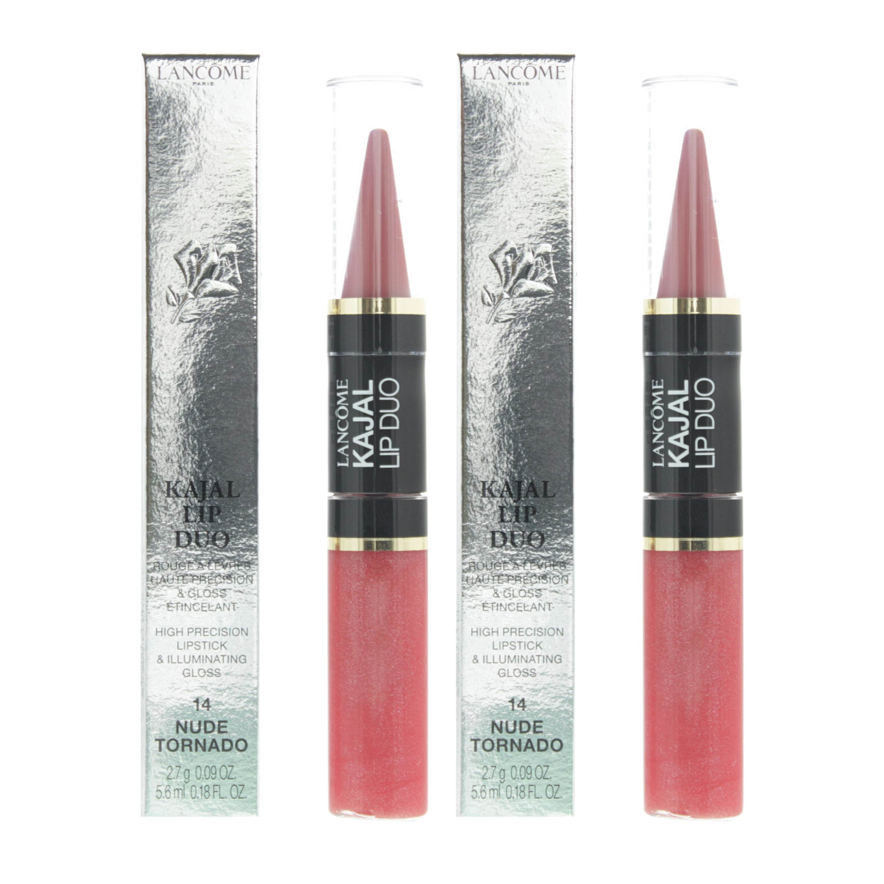 Lancome Womens Kajal Lip Duo Lipstick + Gloss 5.6ml - 14 Nude Tornado x 2 - NA - One Size