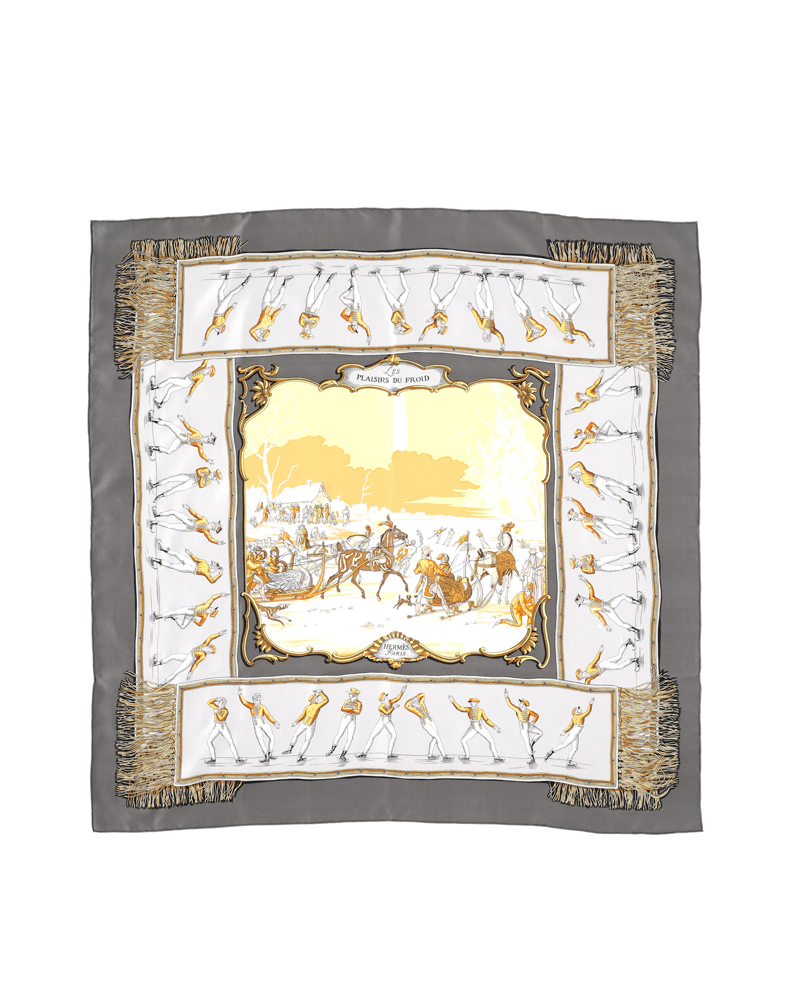 Hermes Pre-owned Womens Hermès 'Les Plaisirs du Froid' Scarf 90 in Multicolor Silk - Multicolour - One Size