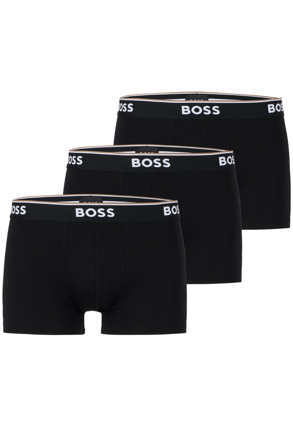 Boss Mens Bodywear 3 Pack Power Boxer Trunks - Black Cotton - Size Large