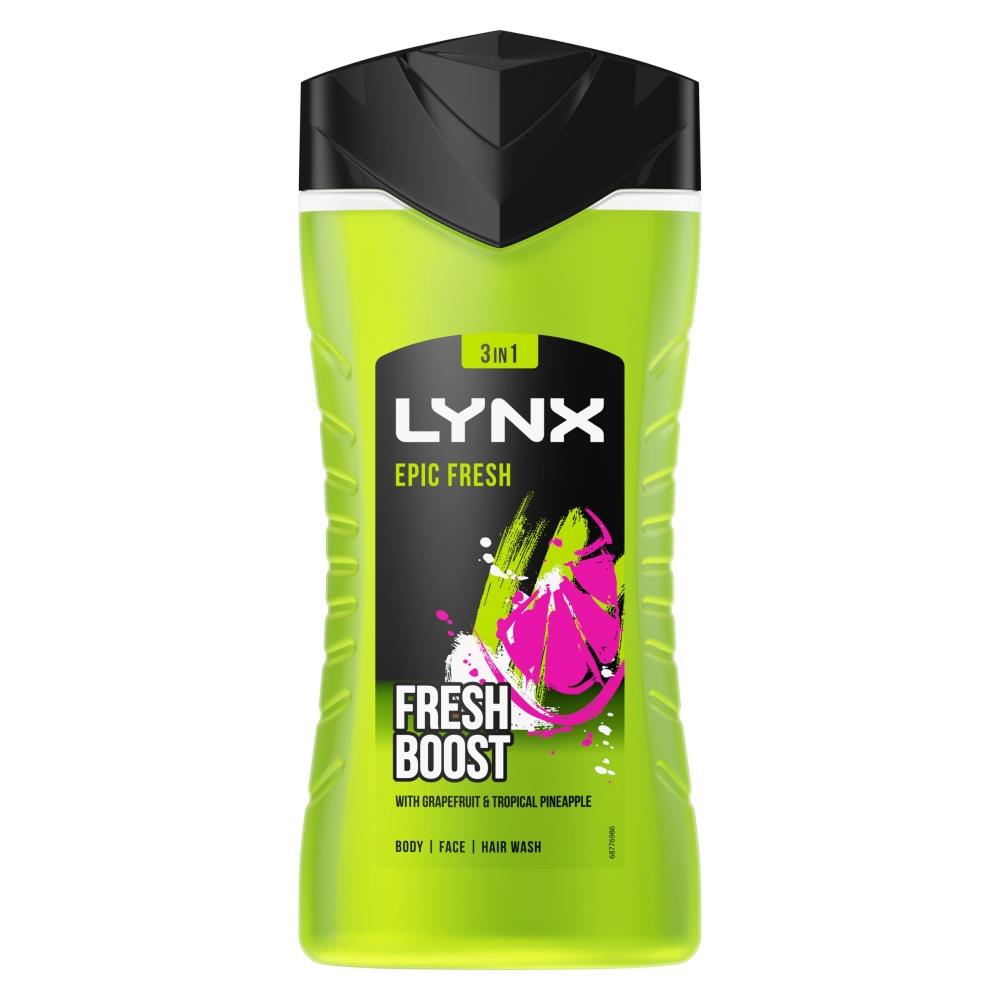 Lynx Mens Shower Gel Epic Fresh Grapefruit & Tropical Pineapple Scent, 225ml - NA - One Size