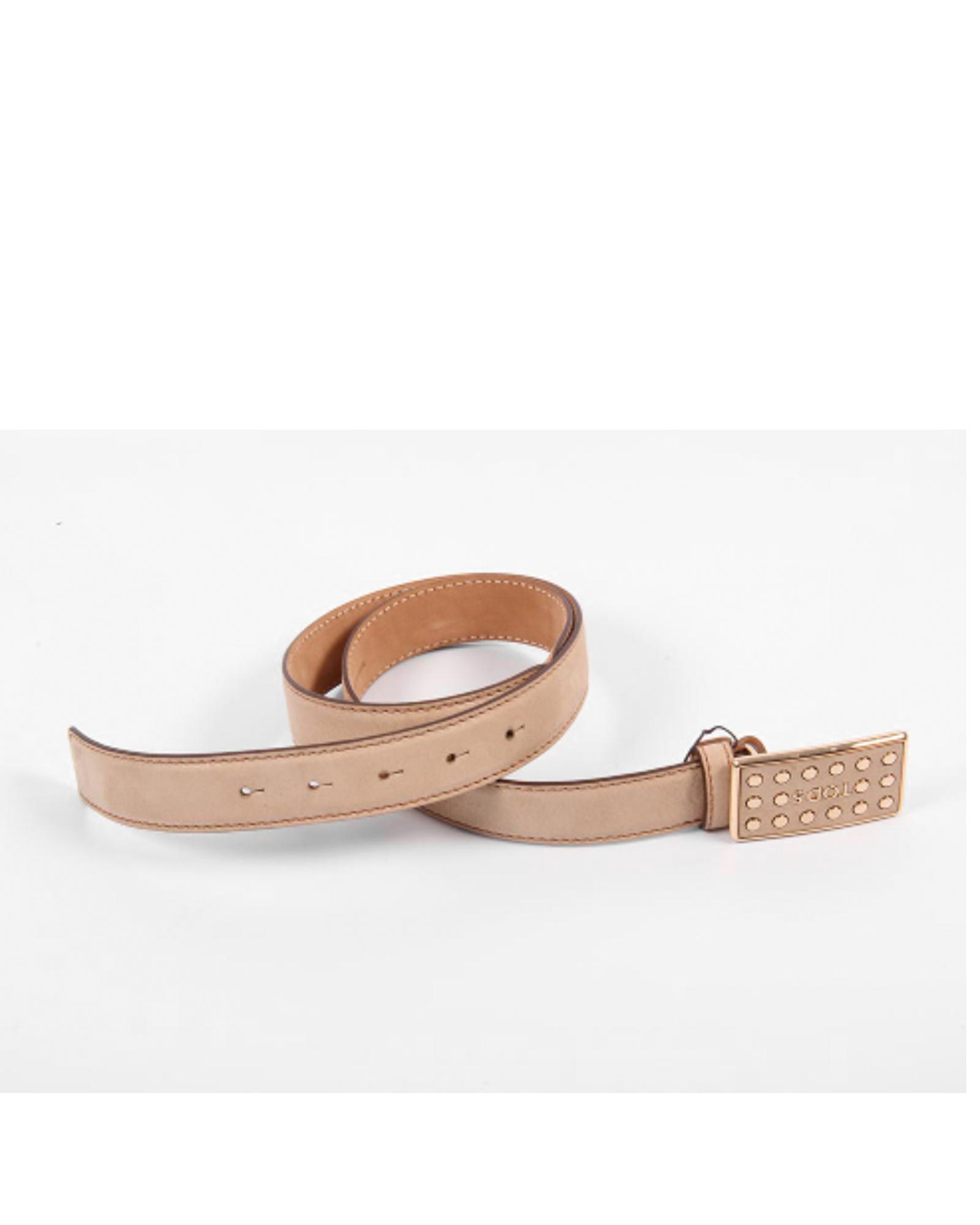 Tods Womens Leather Belt - Beige - Size 80 cm