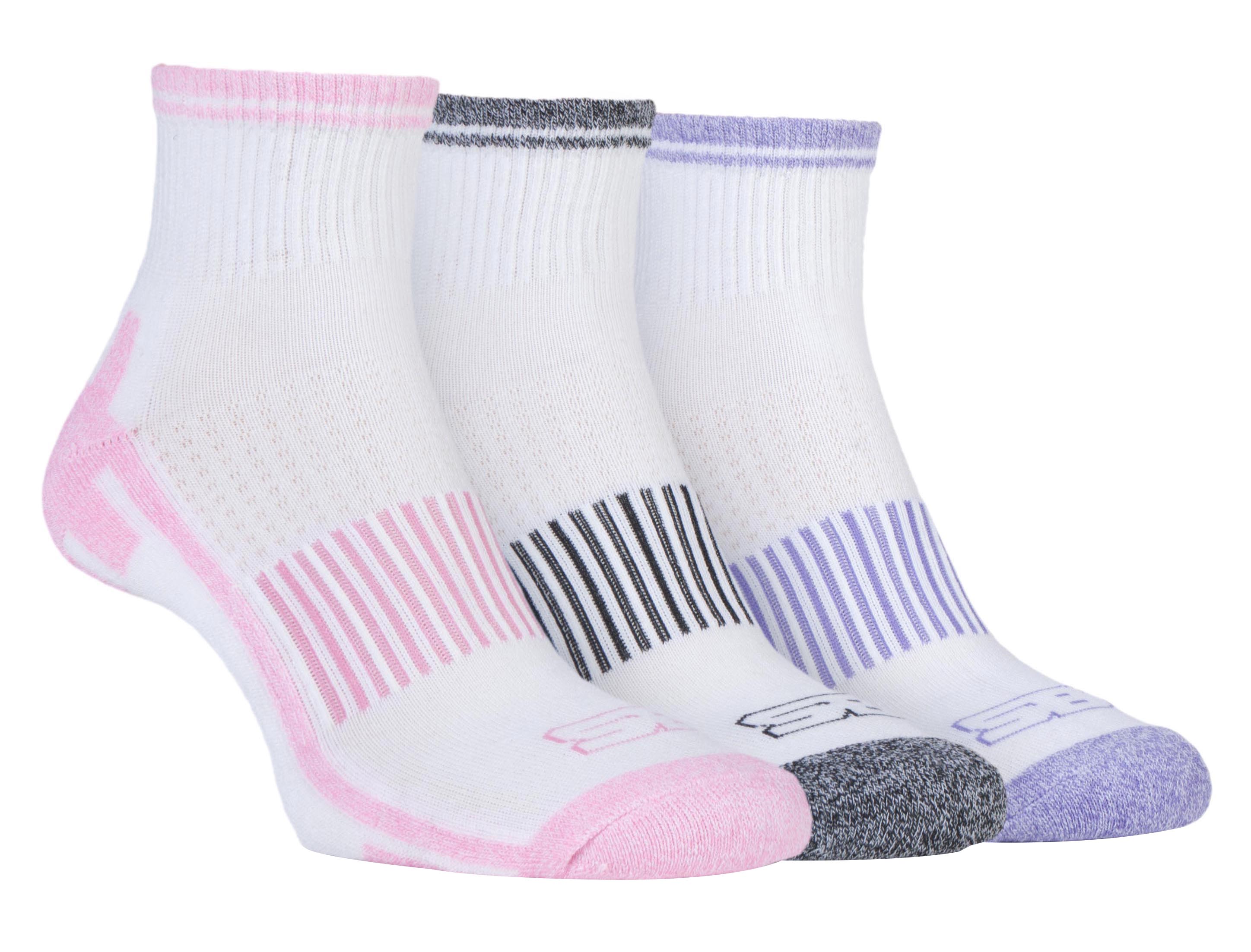 Storm Bloc Womens - 3 Pairs Ladies Sport Ankle Socks - White - Size UK 4-6.5