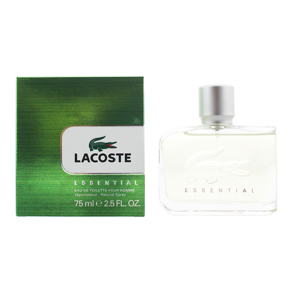 Lacoste Mens Essential Eau de Toilette 75ml Spray For Him - Black - One Size