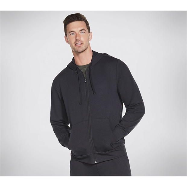 Skechers Mens Go Walk Zipped Hoodie in Black Cotton - Size Large