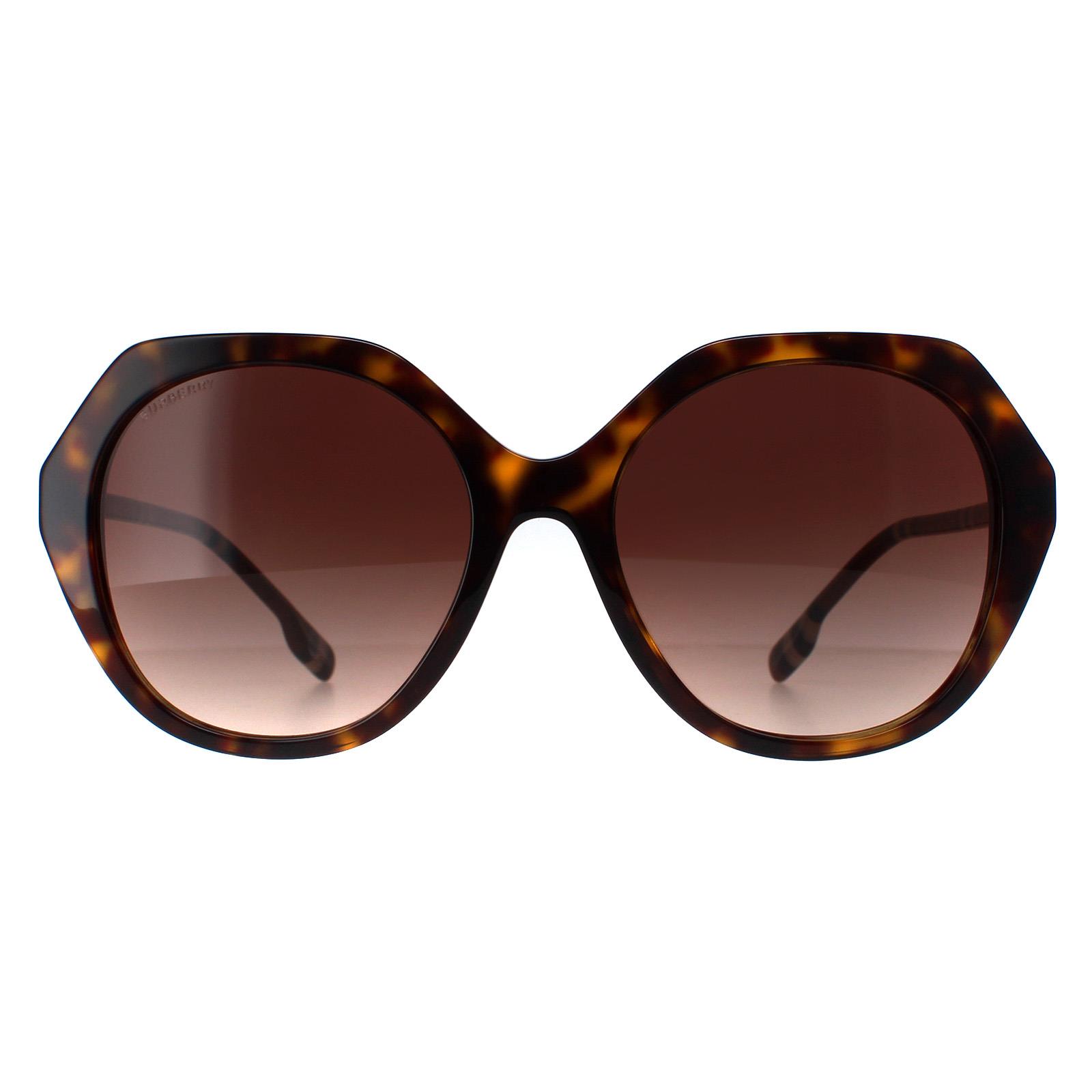 Burberry Round Womens Dark Havana Brown Gradient BE4375 - One Size