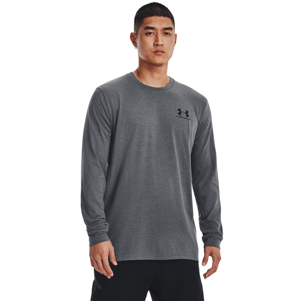 Under Armour Mens Sportstyle Left Chest Wicking Training Top - Grey - Size Small