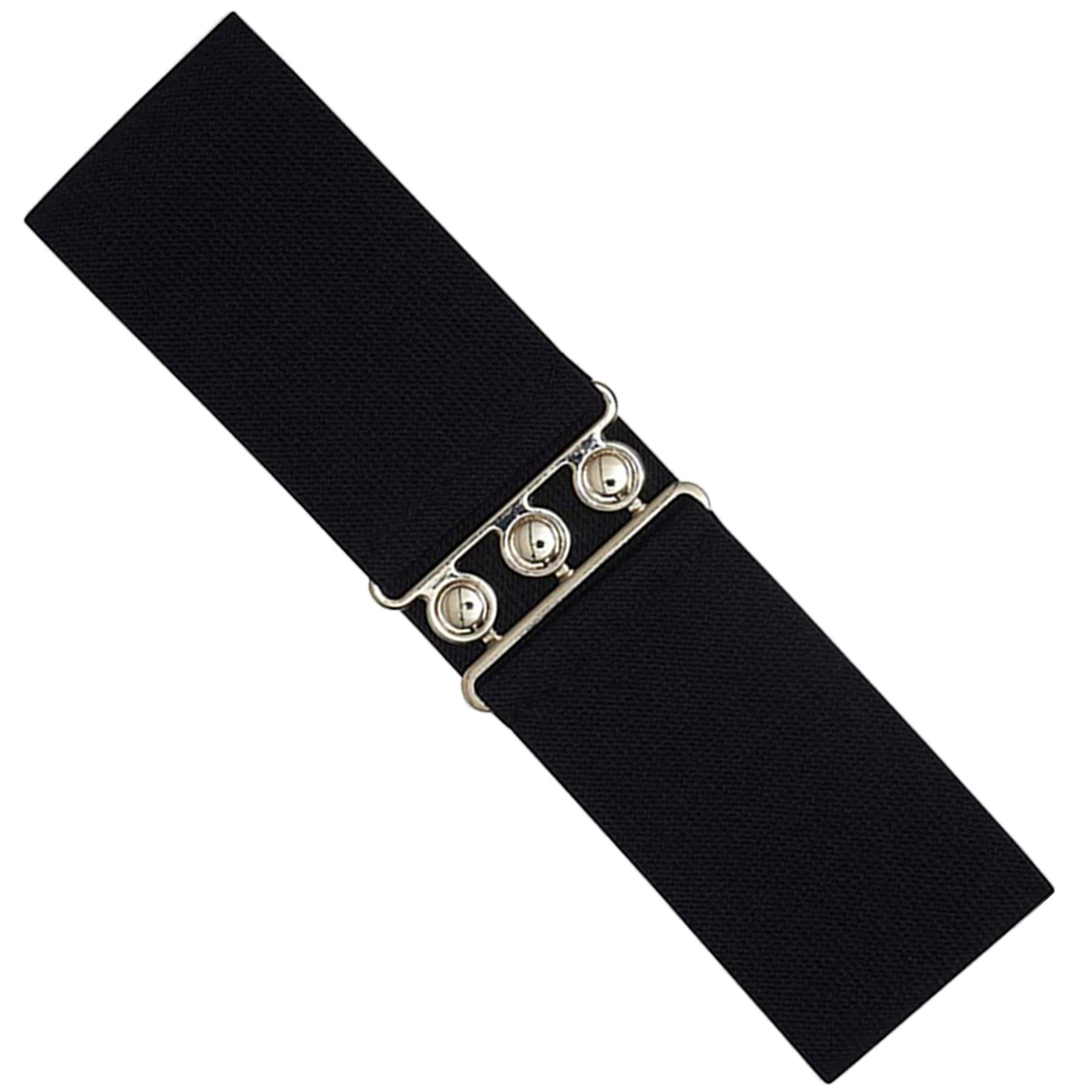 Enzo Womens Elasticated Belt - Black - Size Small