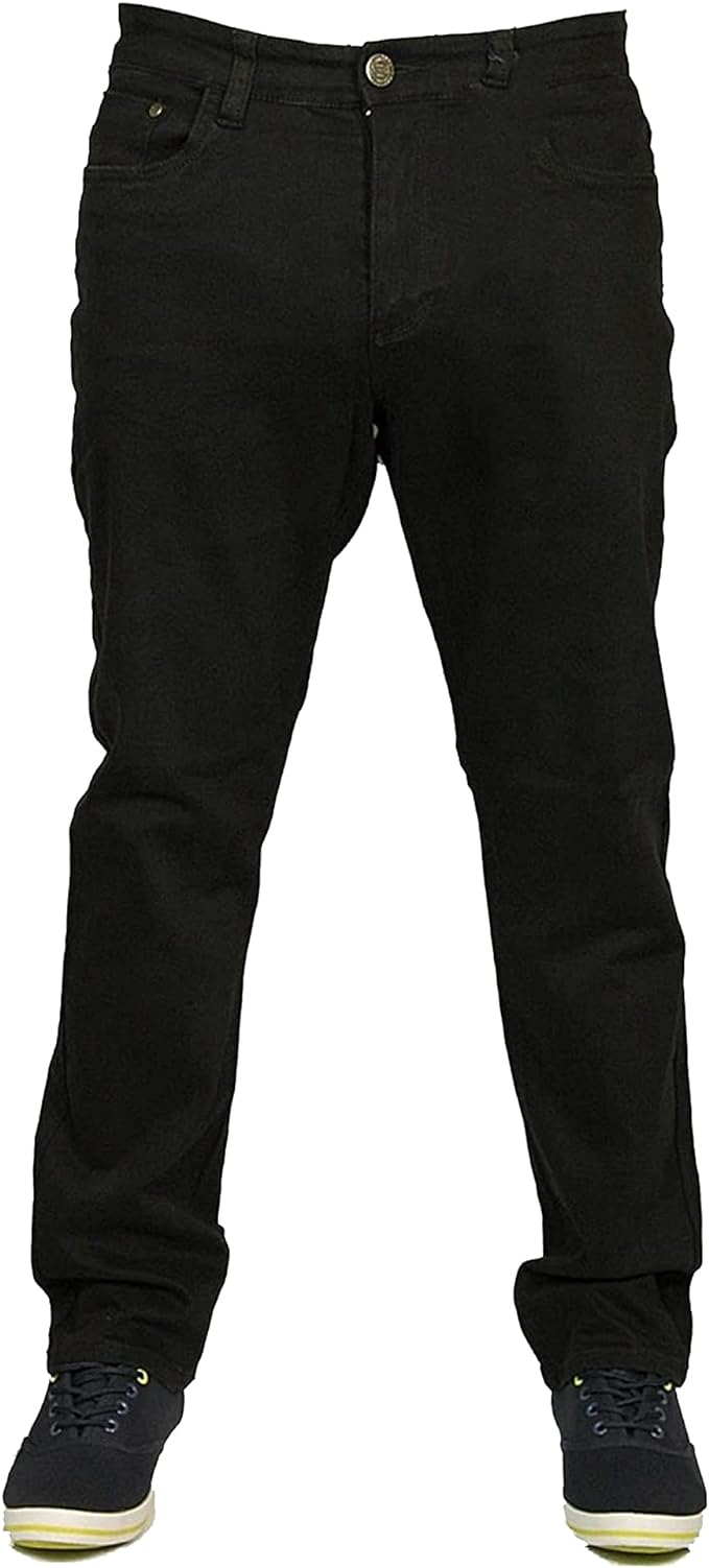 Kam Menswear Kam Mens Big King Size Stretch Chinos Jeans Black - Size 42W/34L