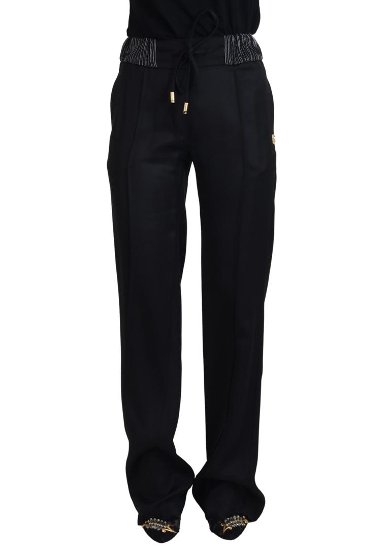 Dolce & Gabbana WoMens Black Straight Fit Cotton Pants material_cotton - Size IT 38 (Womens)