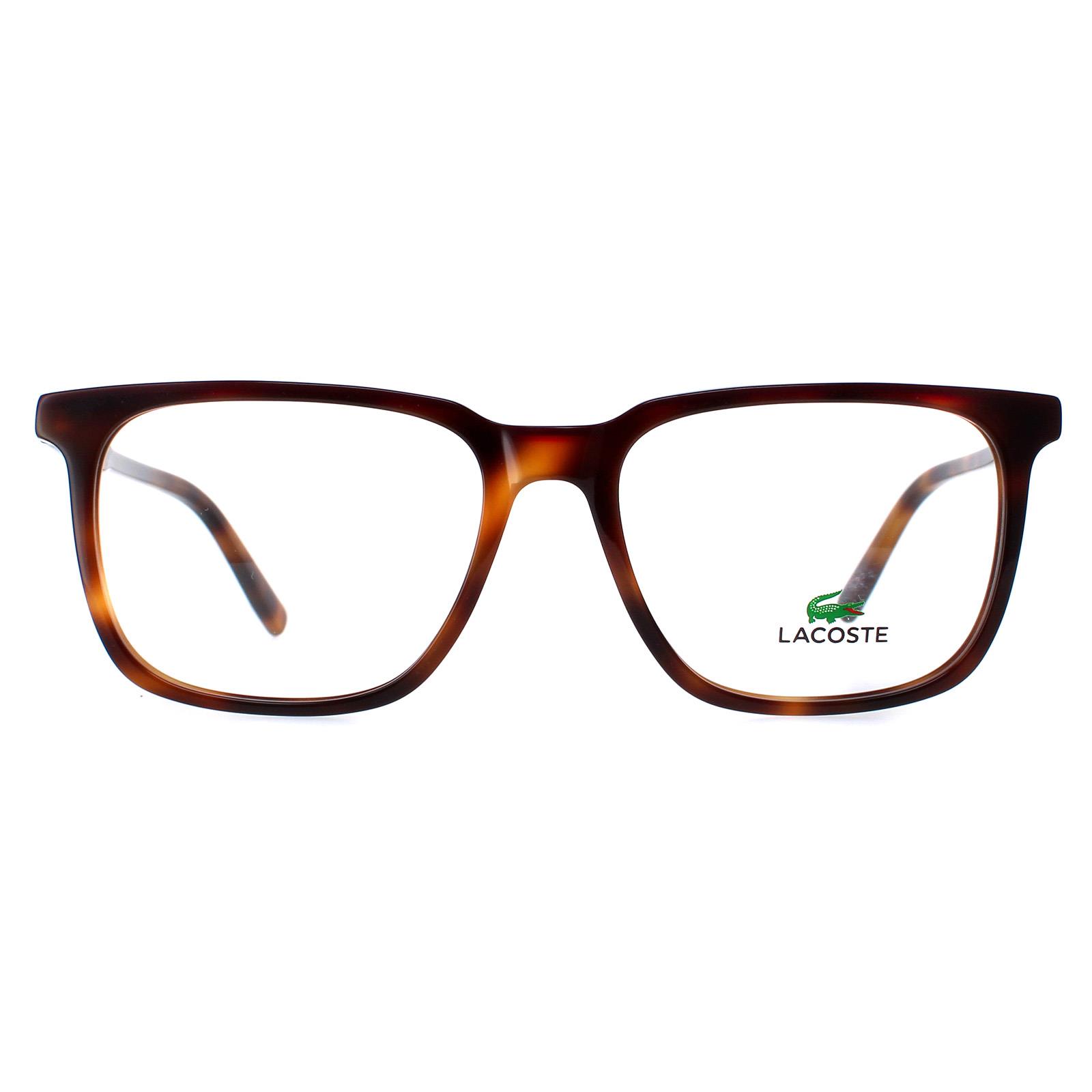 Lacoste Square Unisex Brown Havana Burgundy Glasses - One Size