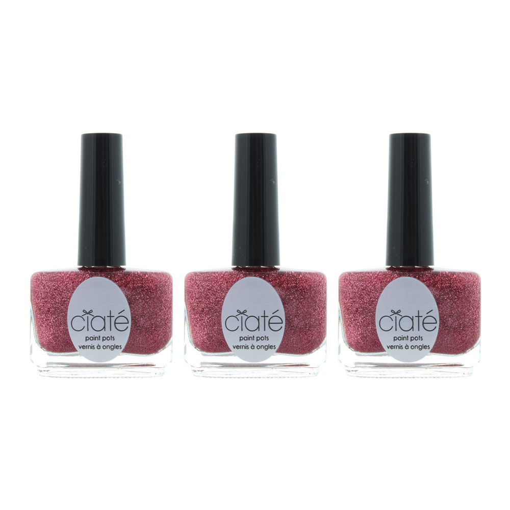 Ciate Womens Serendipity Paint Pots 13.5ml Nail Polish Red Glitter x 3 - One Size