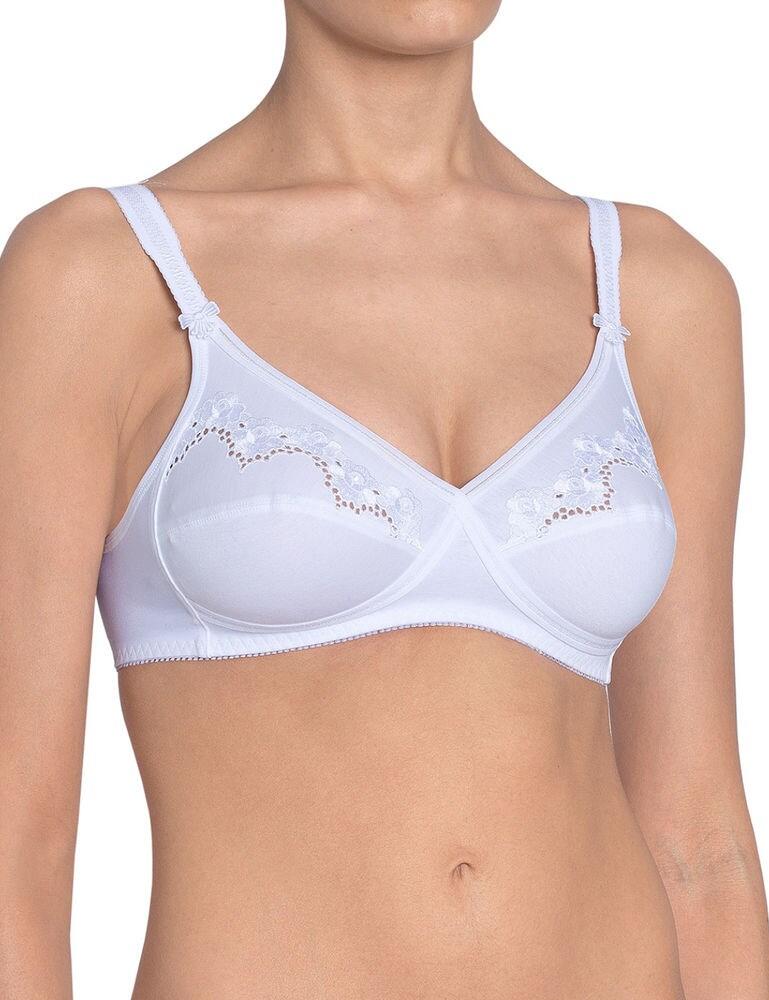 Triumph Womens Elasti Cross + Cotton Non Wired Bra - White - Size 44C