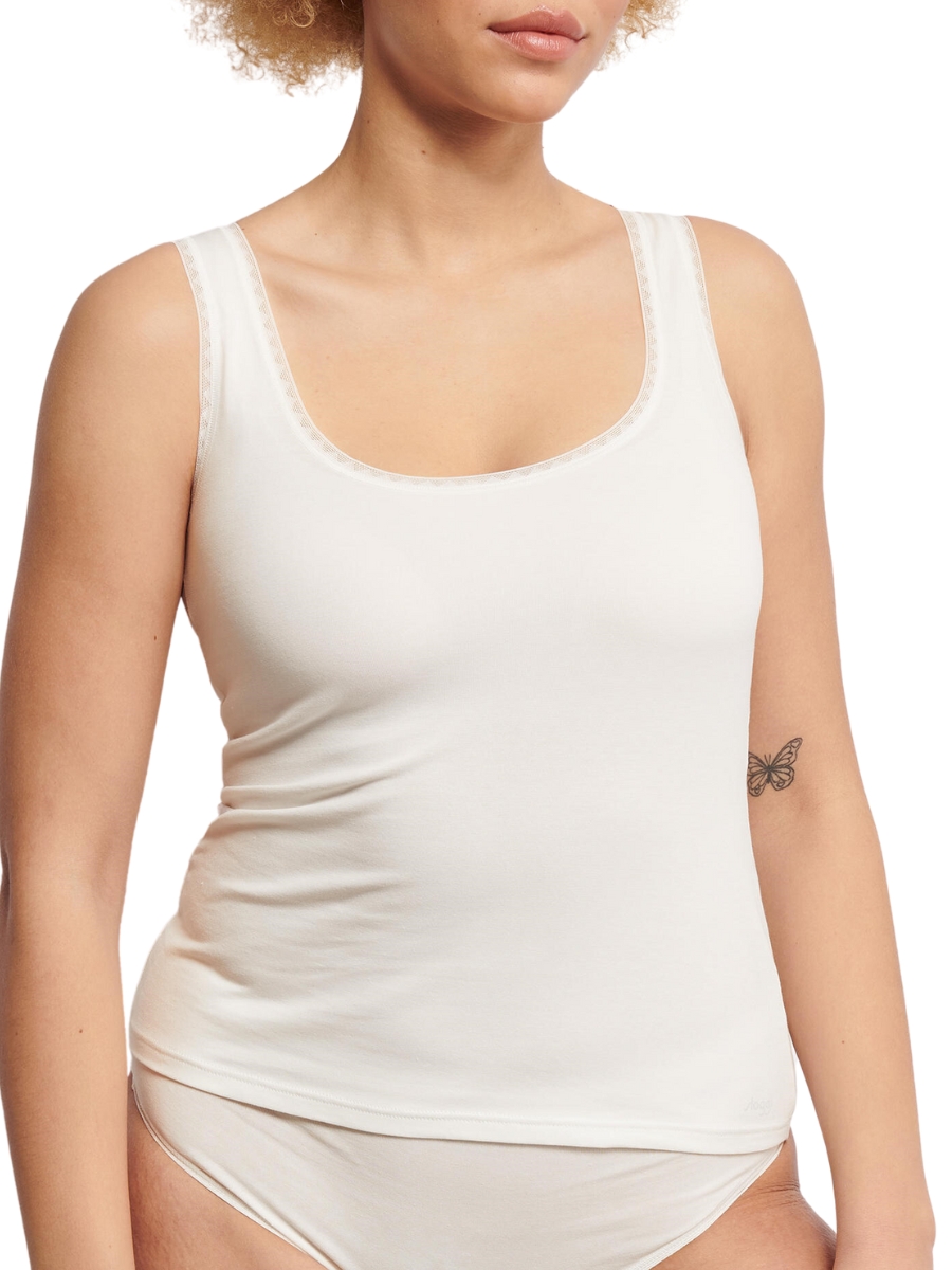 Sloggi Womens GO Tank Top 2 Pack - White Polyamide - Size Large