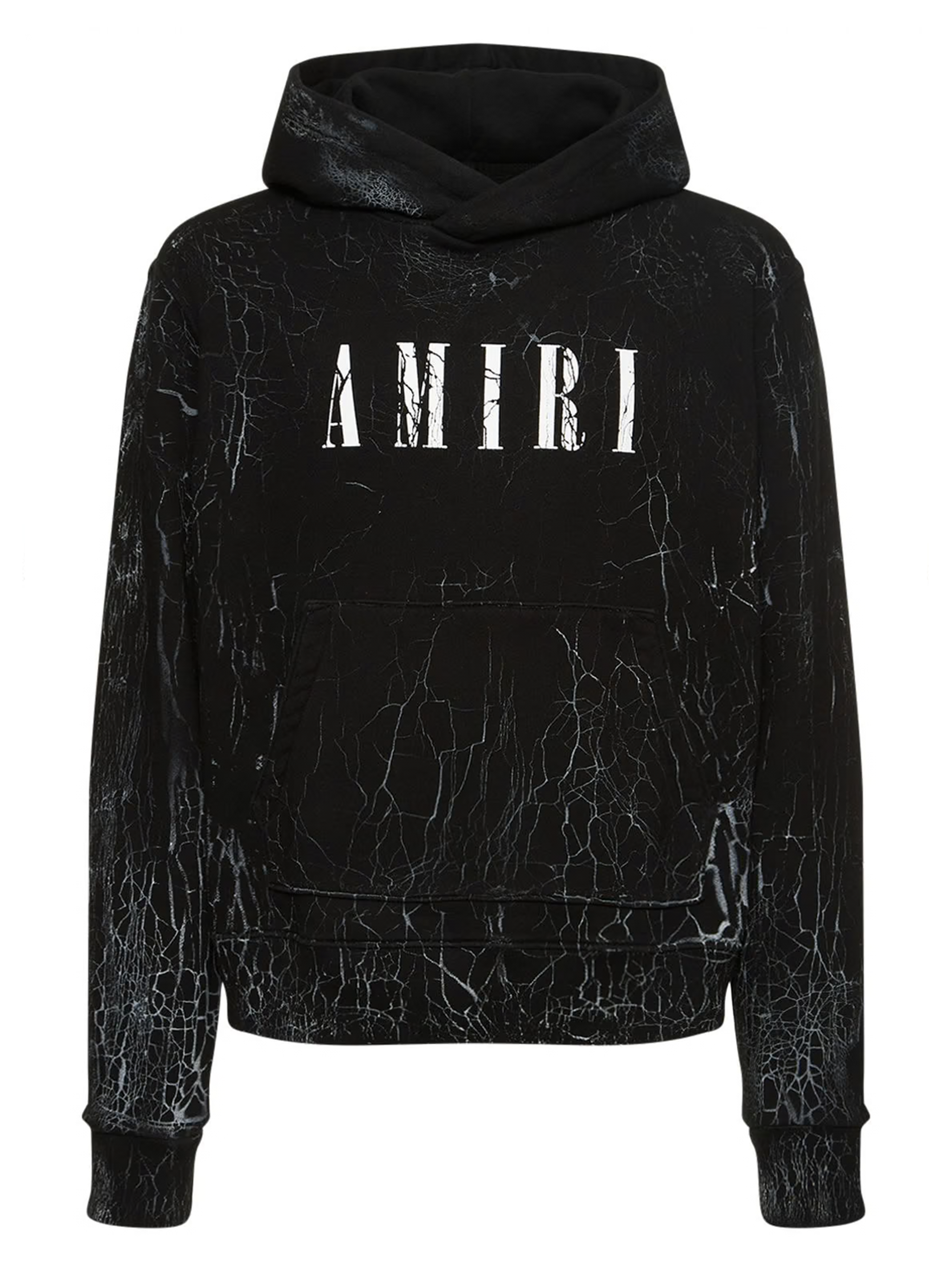 Amiri Mens Cracked Dye Core Logo Hoodie in Black Cotton - Size X-Small