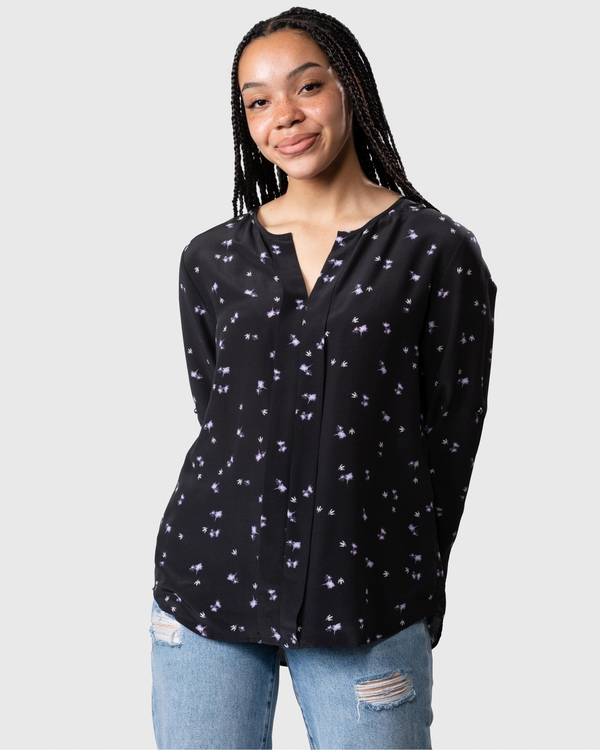 Boss Casual Colibris Womens Blouse - Black - Size 10 UK