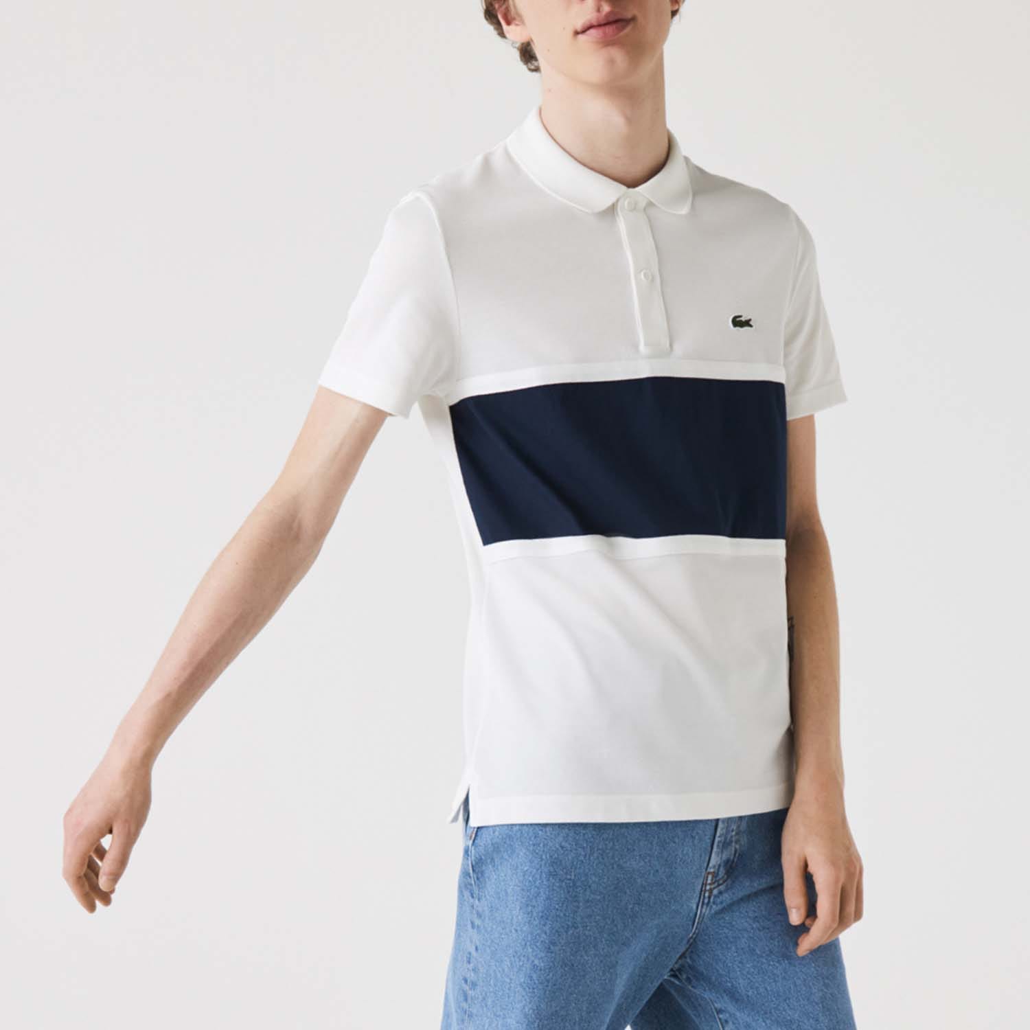 Lacoste Mens Colourblock Polo Shirt in Multi colour - Multicolour material_cotton - Size Small