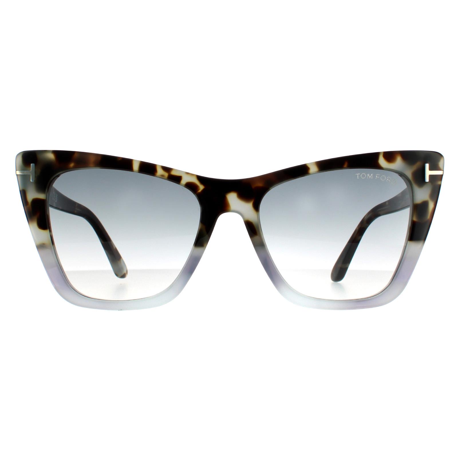 Tom Ford Cat Eye Womens Coloured Havana Grey Gradient - One Size