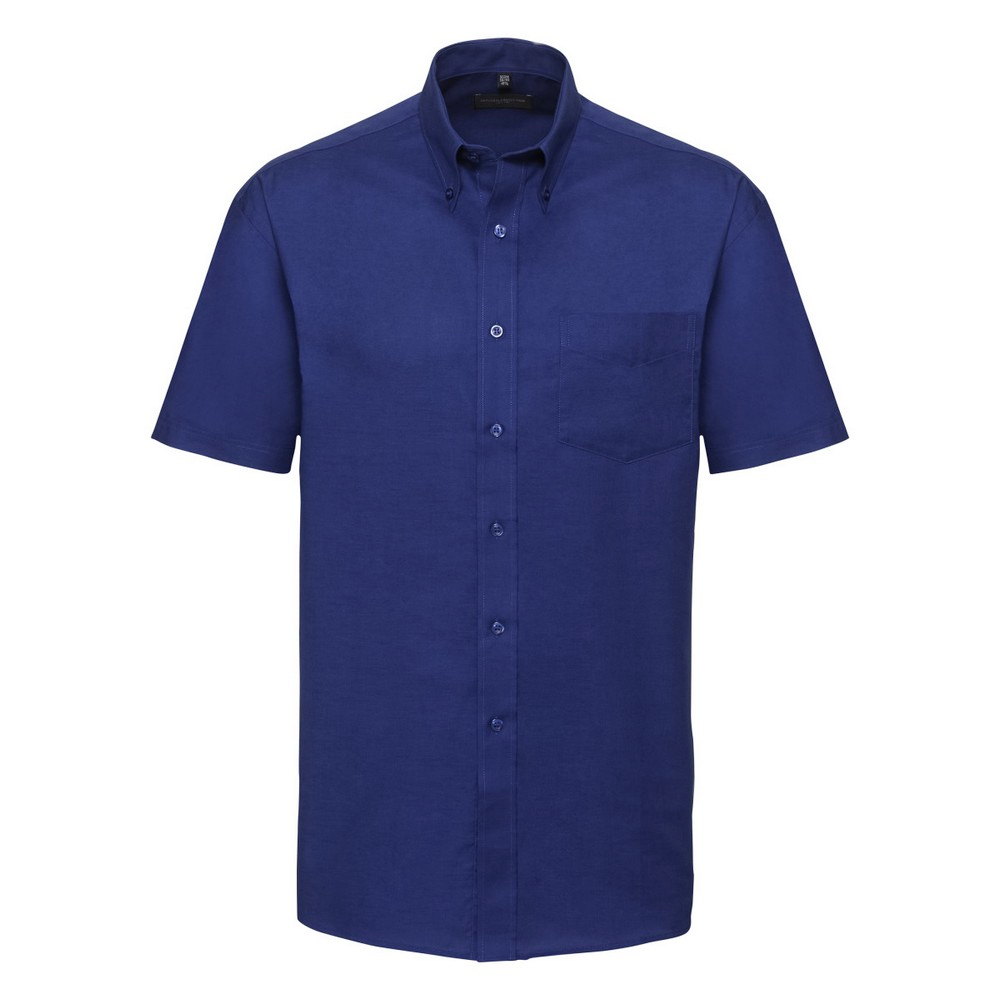 Russell Athletic Collection Mens Short Sleeve Easy Care Oxford Shirt (Bright Royal) - Multicolour - Size 16 inch