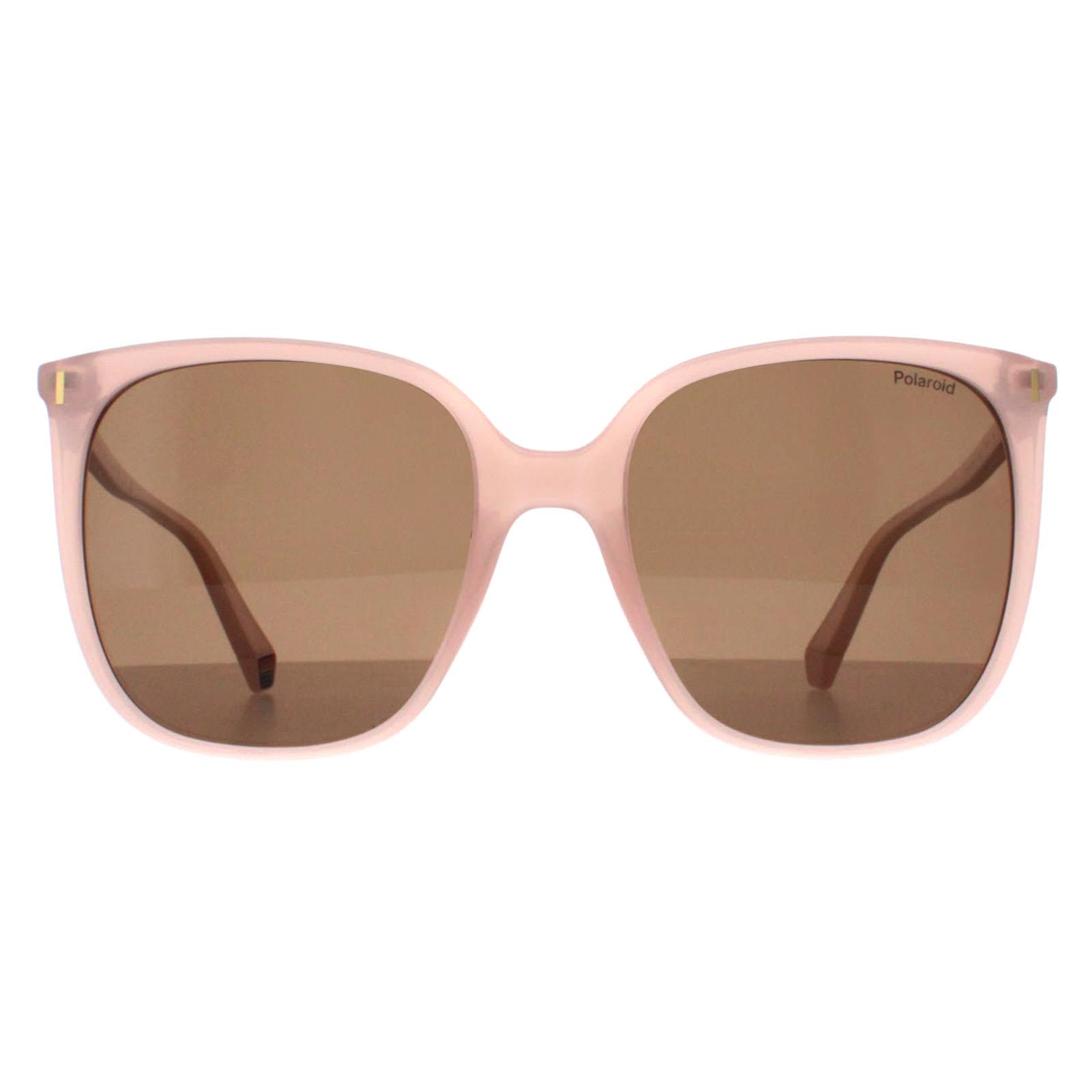 Polaroid Square Womens Pink Bronze Polarized PLD 6218/S - One Size