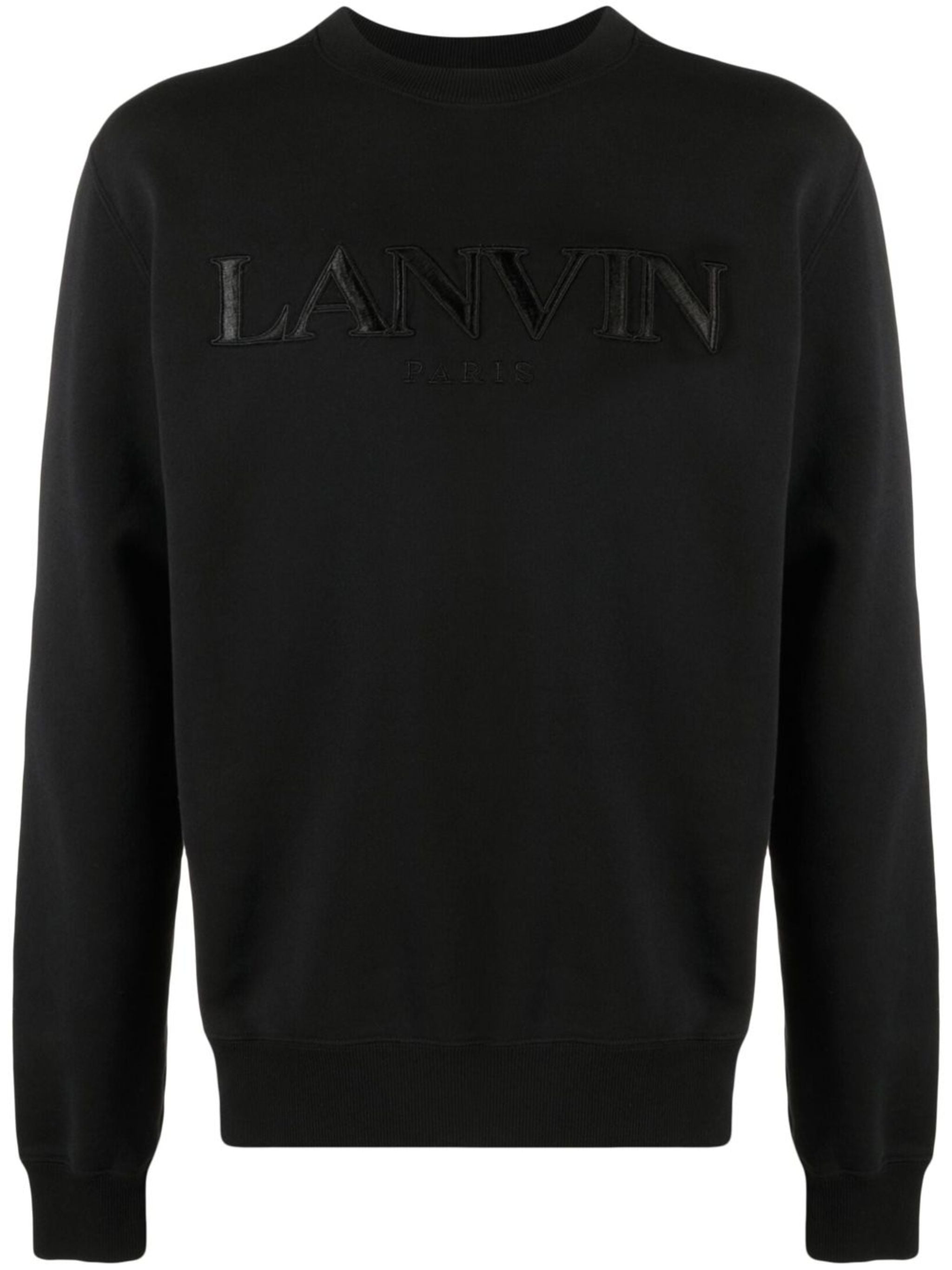 Lanvin Mens Paris Logo Embroidered Sweatshirt in Black material_cotton - Size X-Large