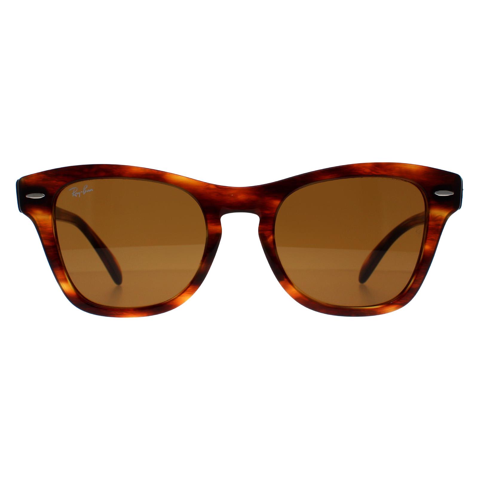 Ray-Ban Rectangle Unisex Striped Havana Brown RB0707S - One Size