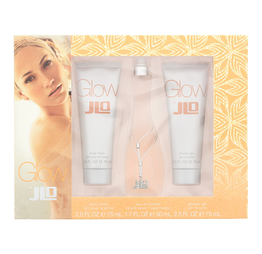 Jennifer Lopez Womens Glow 3 Piece Gift Set: Eau De Toilette 50ml - Body Lotion 75ml - Shower Gel - Orange - One Size