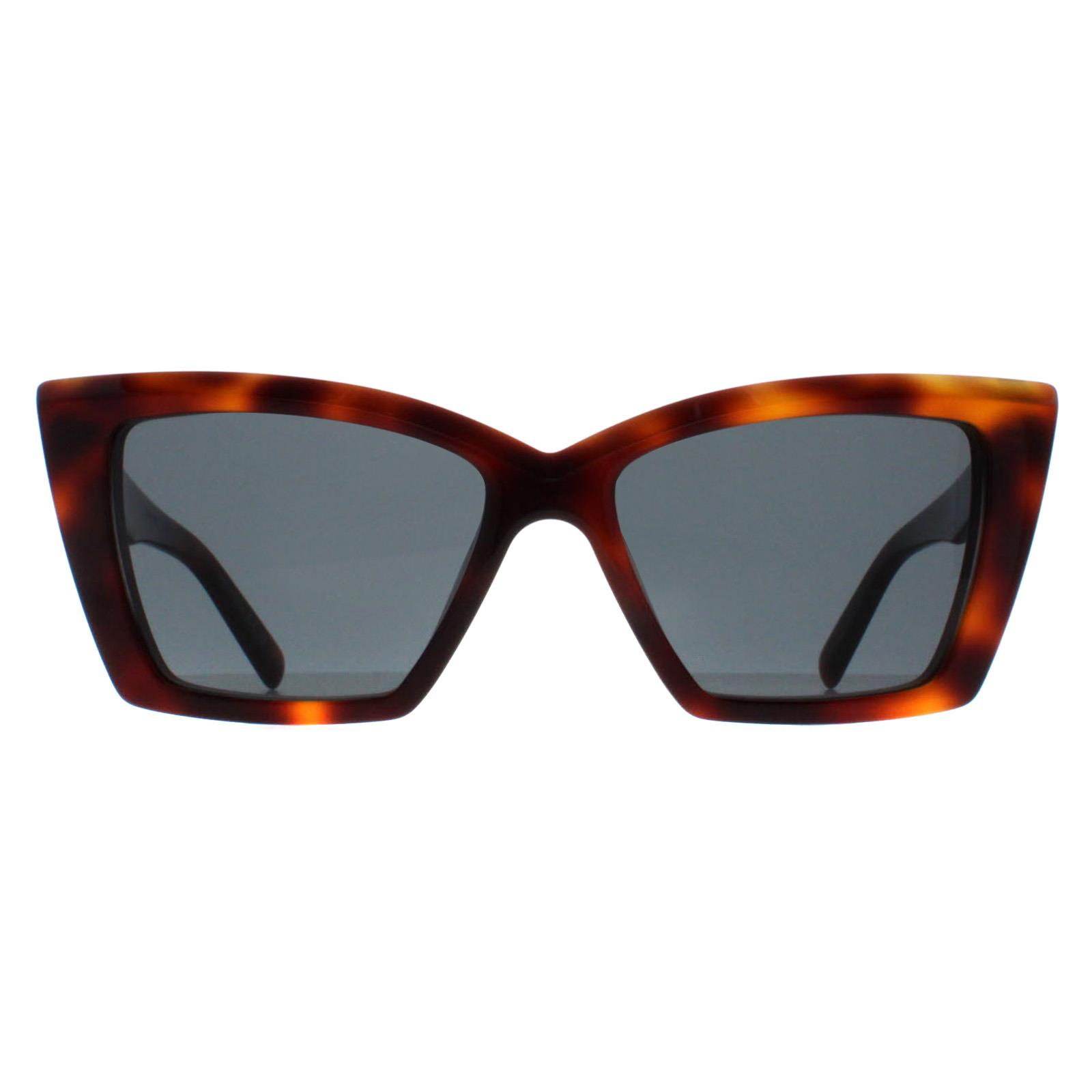 Saint Laurent Cat Eye Womens Havana Black SL657 - Brown - One Size