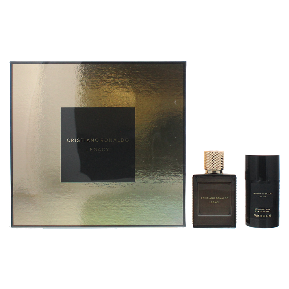 Cristiano Ronaldo Mens Legacy Eau de Toilette Gift Set : Eau de 50ml - Deodorant Stick 75g - Apple - One Size