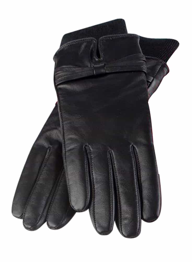 Heat Holders Womens - Ladies Fleece Lined Thermal Leather Gloves - Black - Size X-Small/Small